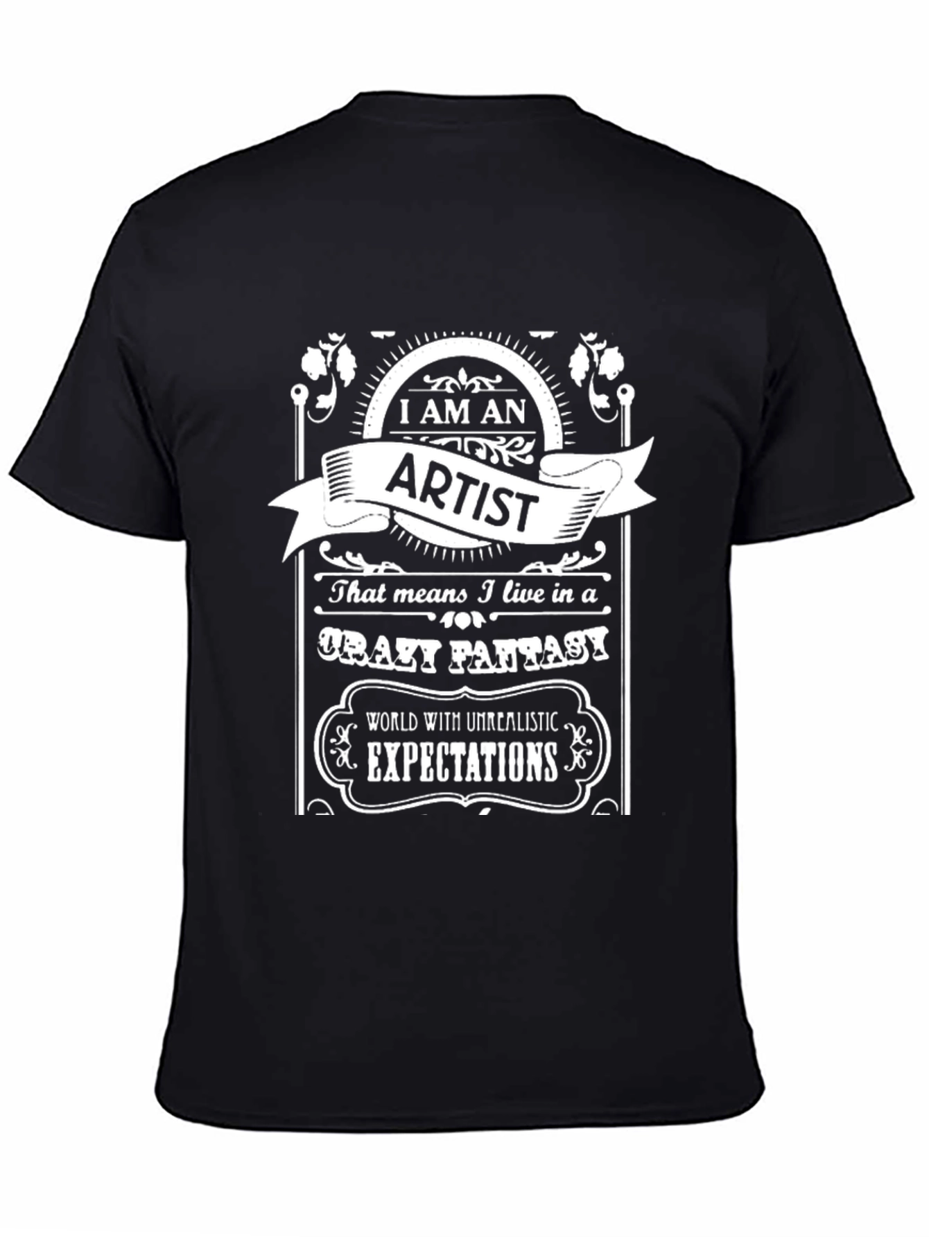 Black I AM AN ARTIST T-Shirt view 4