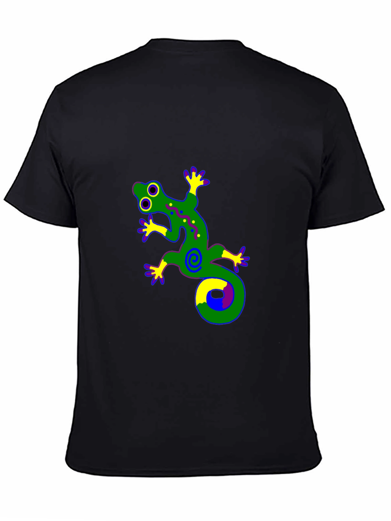 Black Funky Gecko Graphic Tee - Black view 4