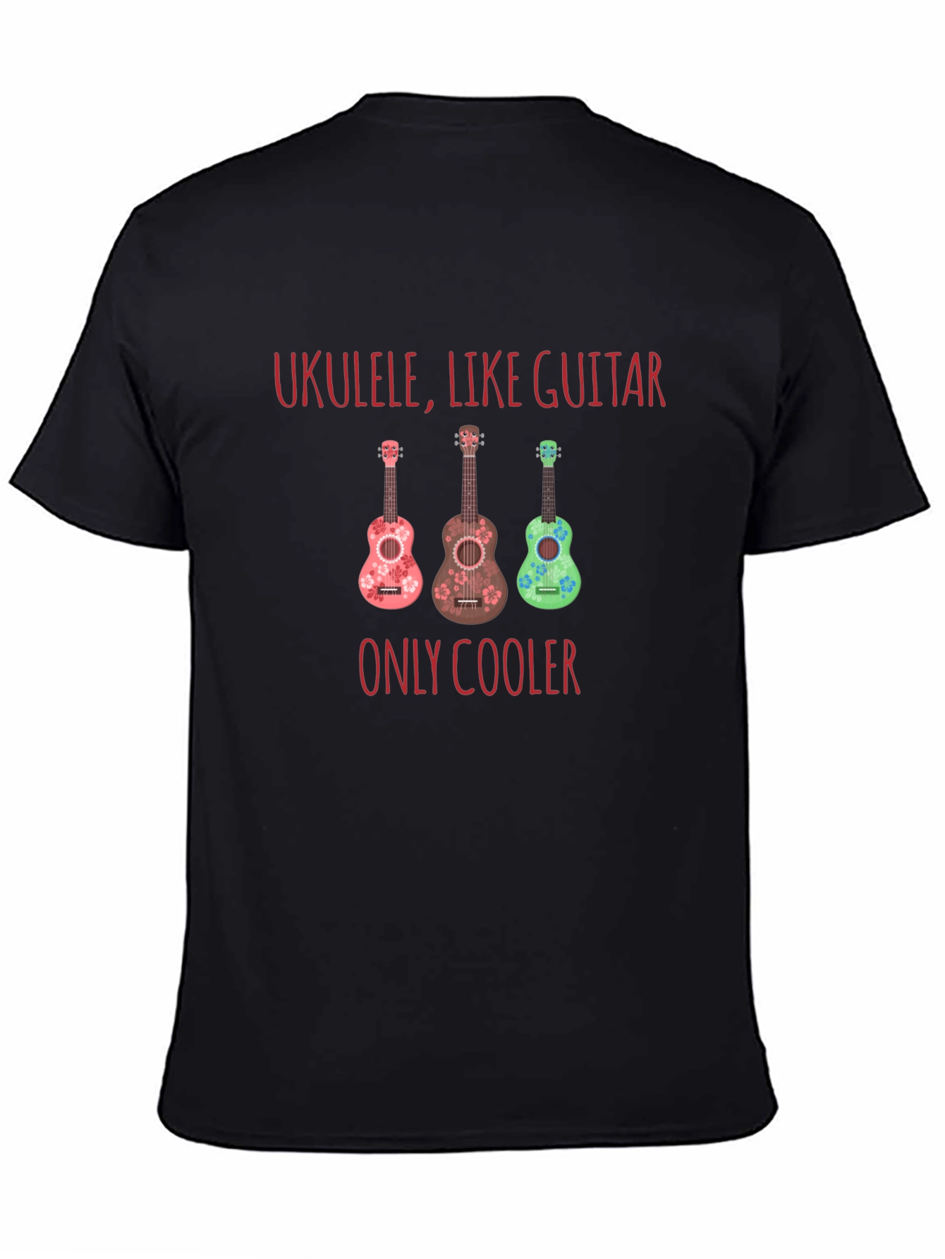 Black Ukulele Like Guitar T-Shirt - Musician Tee view 4