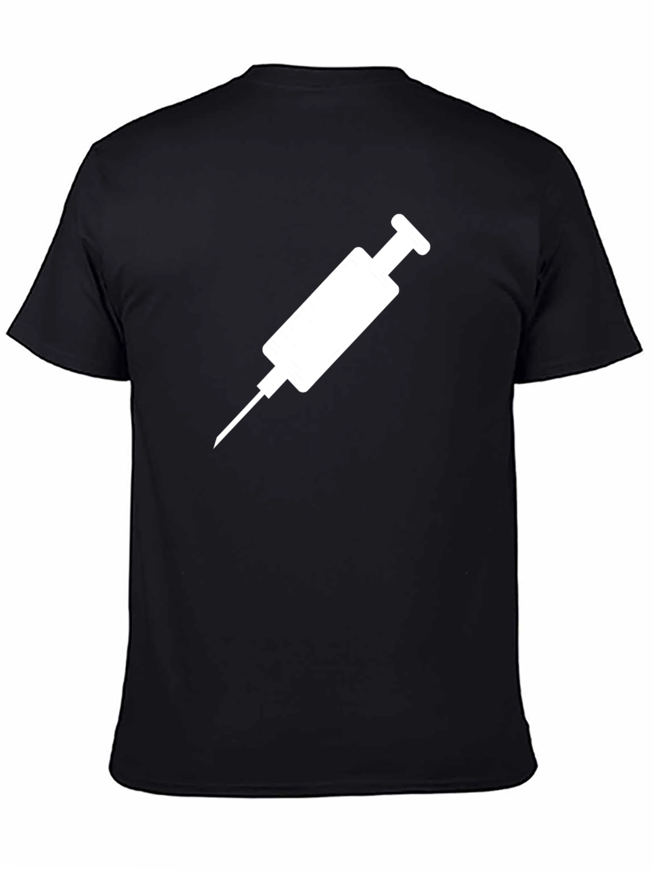 Black Syringe Graphic T-Shirt - Medical Design view 4
