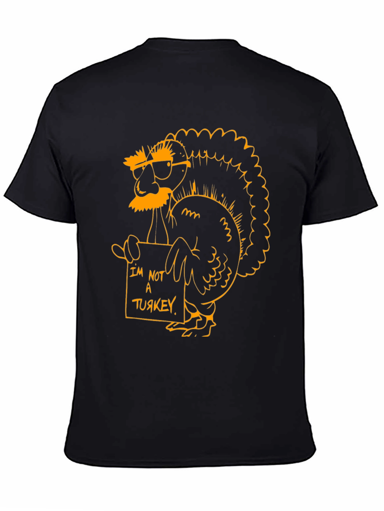 Black Funny Turkey T-Shirt - I'm Not A Turkey view 4
