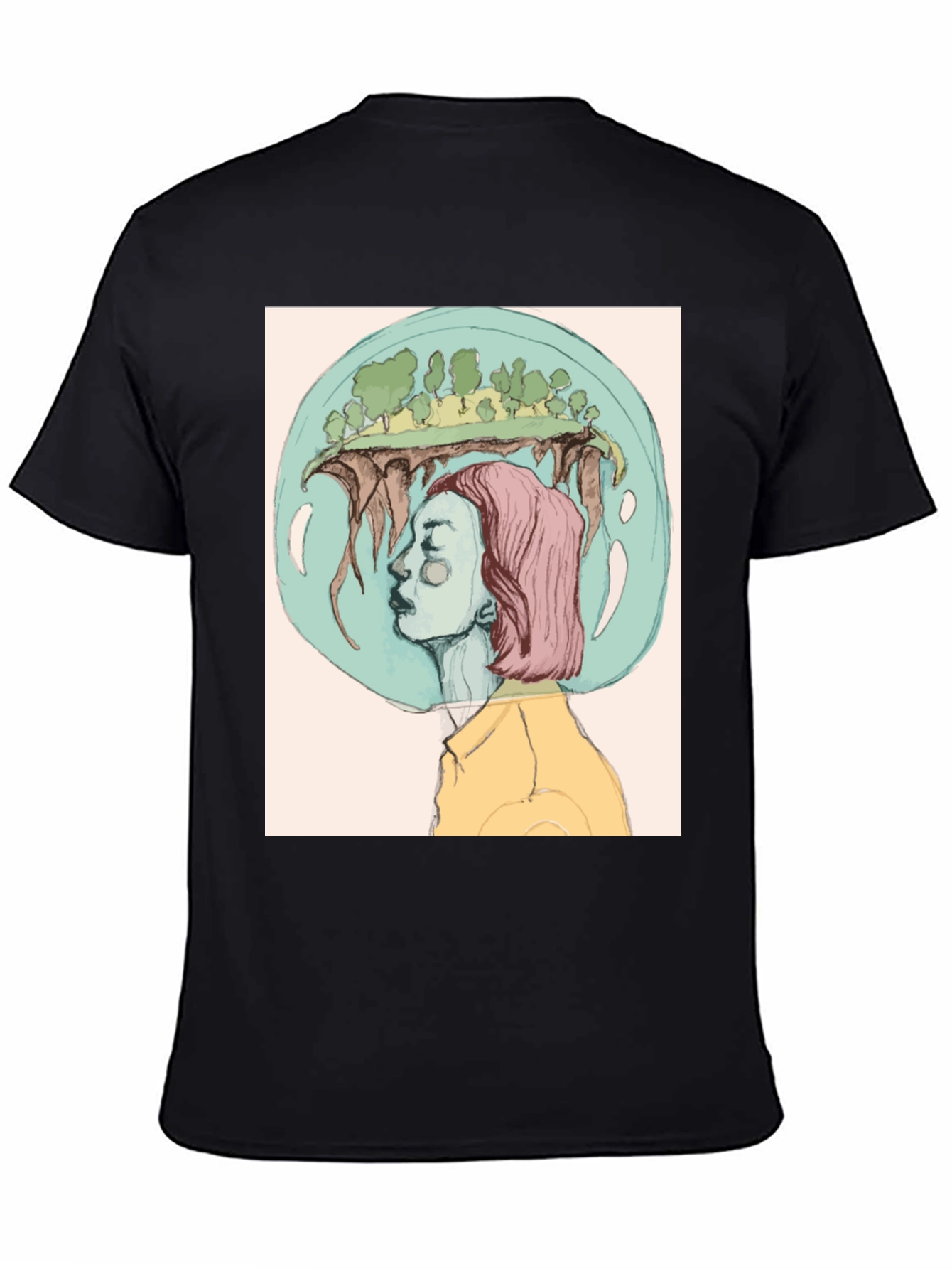 Black Surreal Dreamscape Graphic Tee view 4