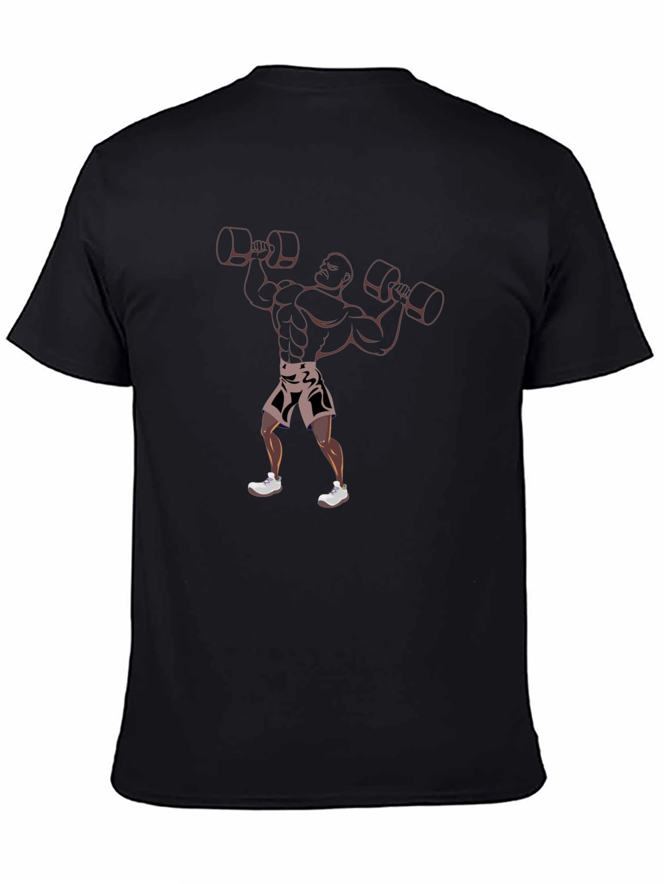 Black Black T-Shirt with Weightlifter Graphic view 4