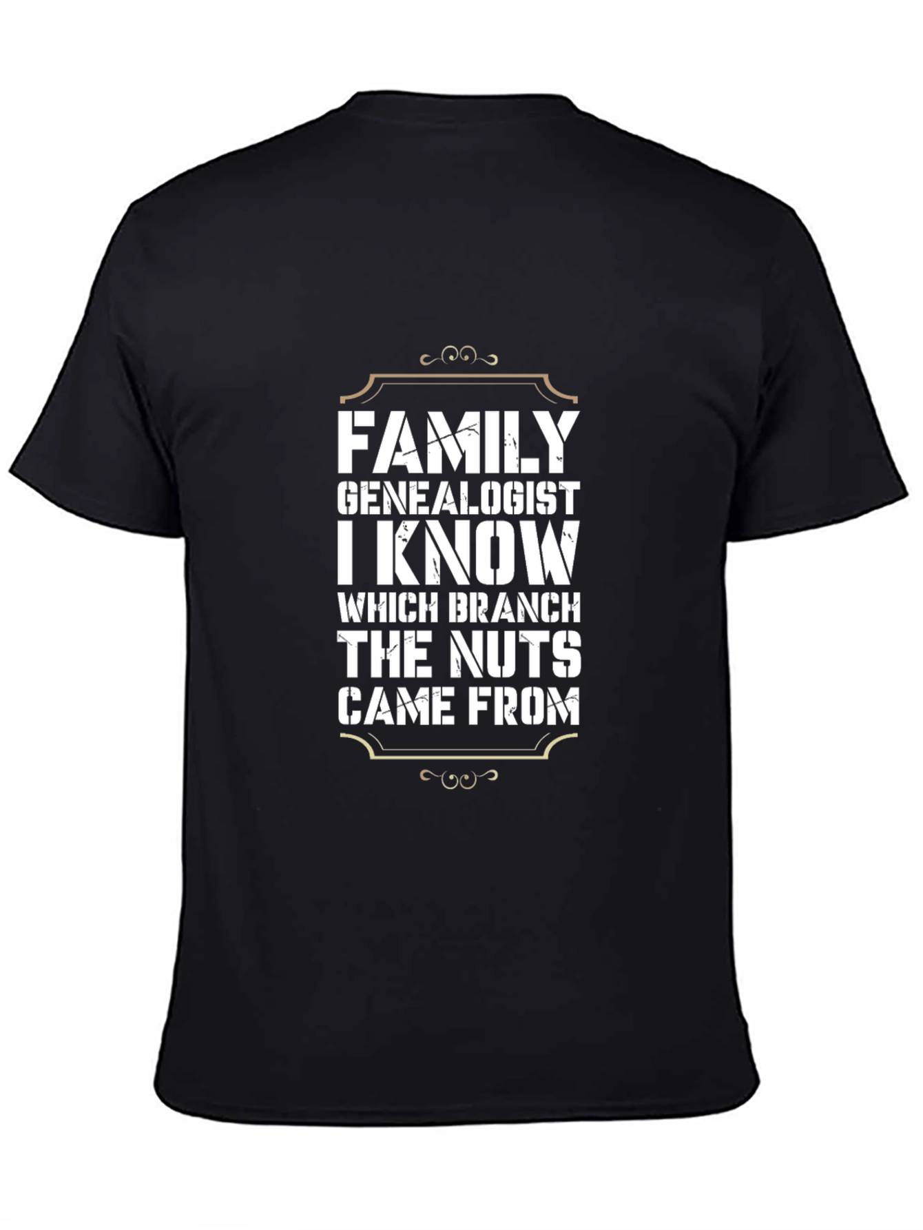 Black Funny Family Genealogist T-Shirt view 4