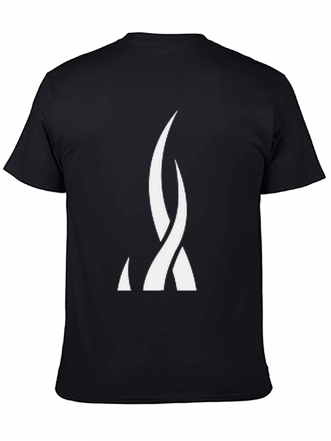 Black Abstract Flame Graphic Tee - Black Cotton Blend view 4