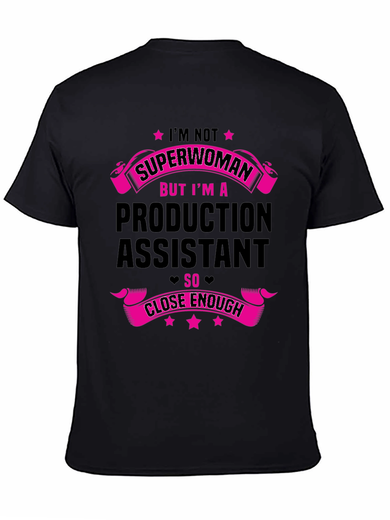 Black Production Assistant Funny T-Shirt view 4