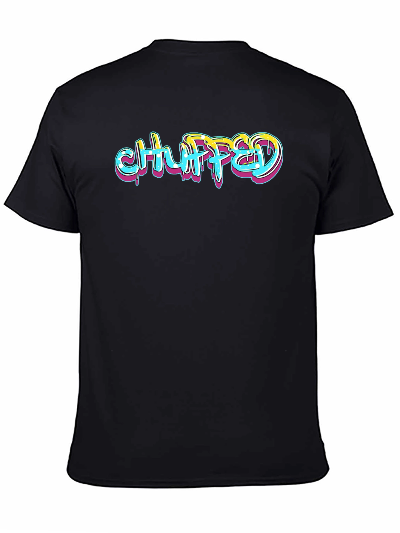 Black "Chuffed" Graphic Print Black T-Shirt view 4