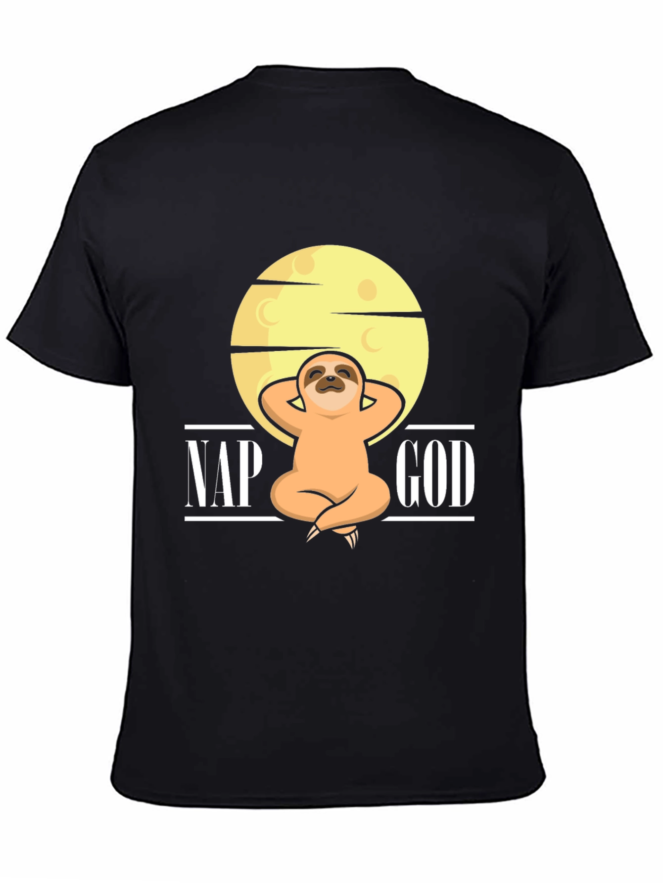 Black Nap God Sloth Graphic T-Shirt - Relax in Style view 4