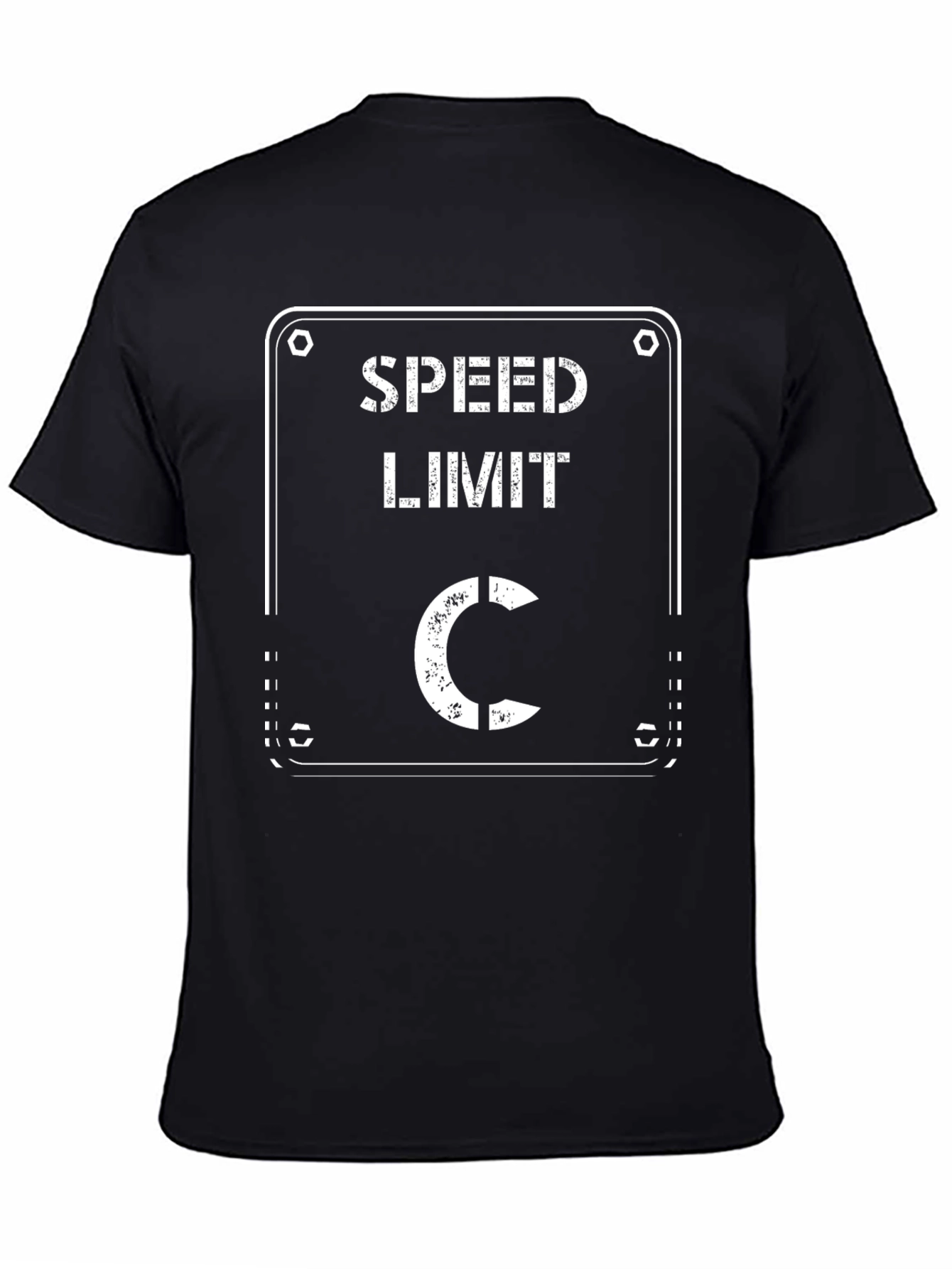Black Speed Limit C T-Shirt - Black Cotton Graphic Tee view 4