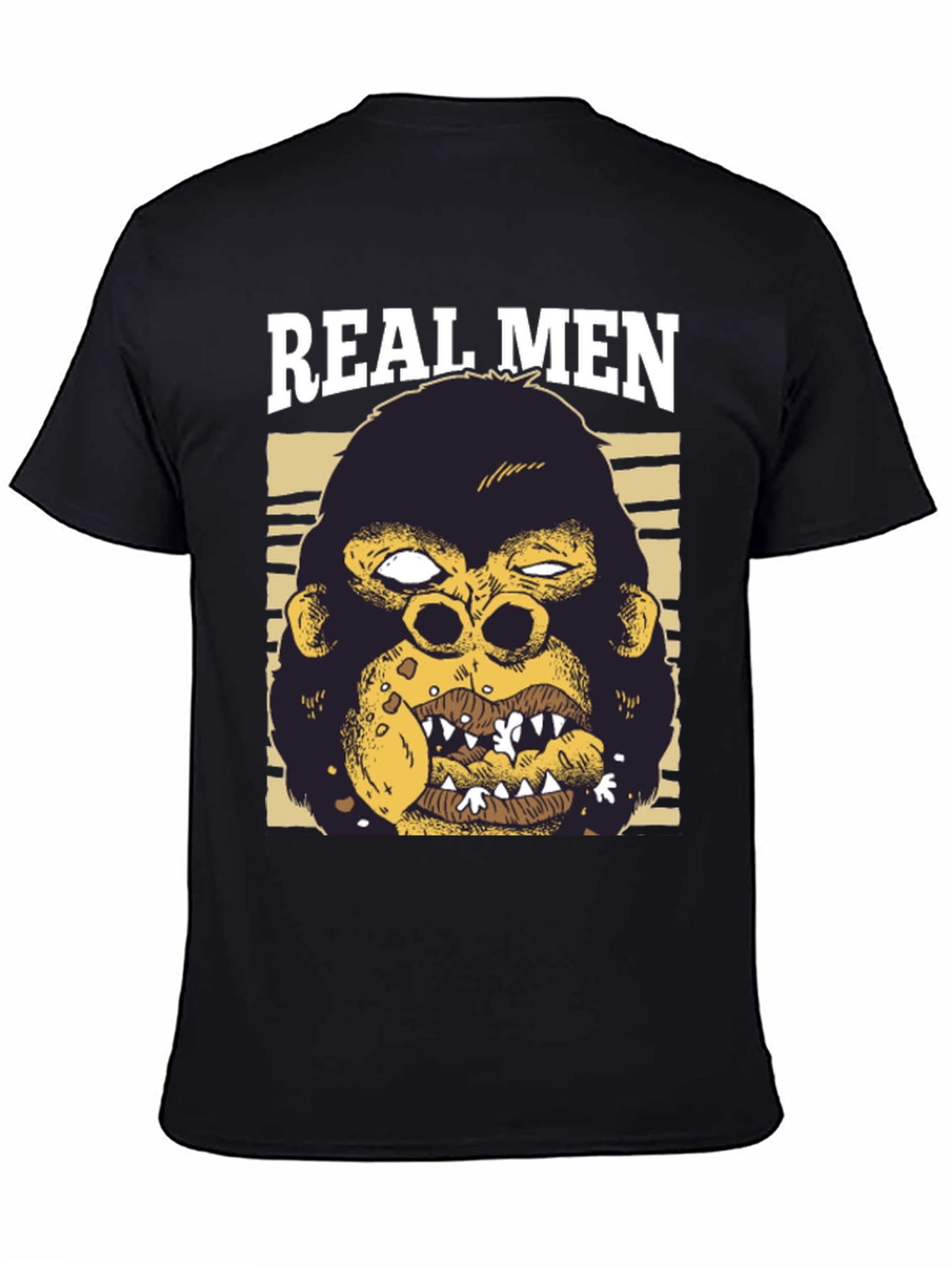 Black Real Men Gorilla Graphic T-Shirt view 4