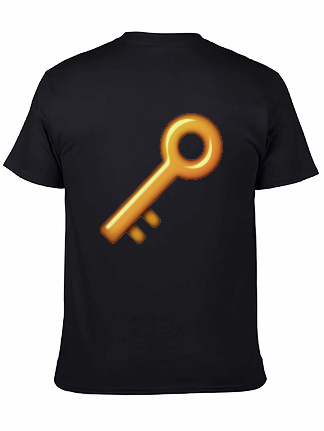Black Golden Key Graphic Black T-Shirt view 4