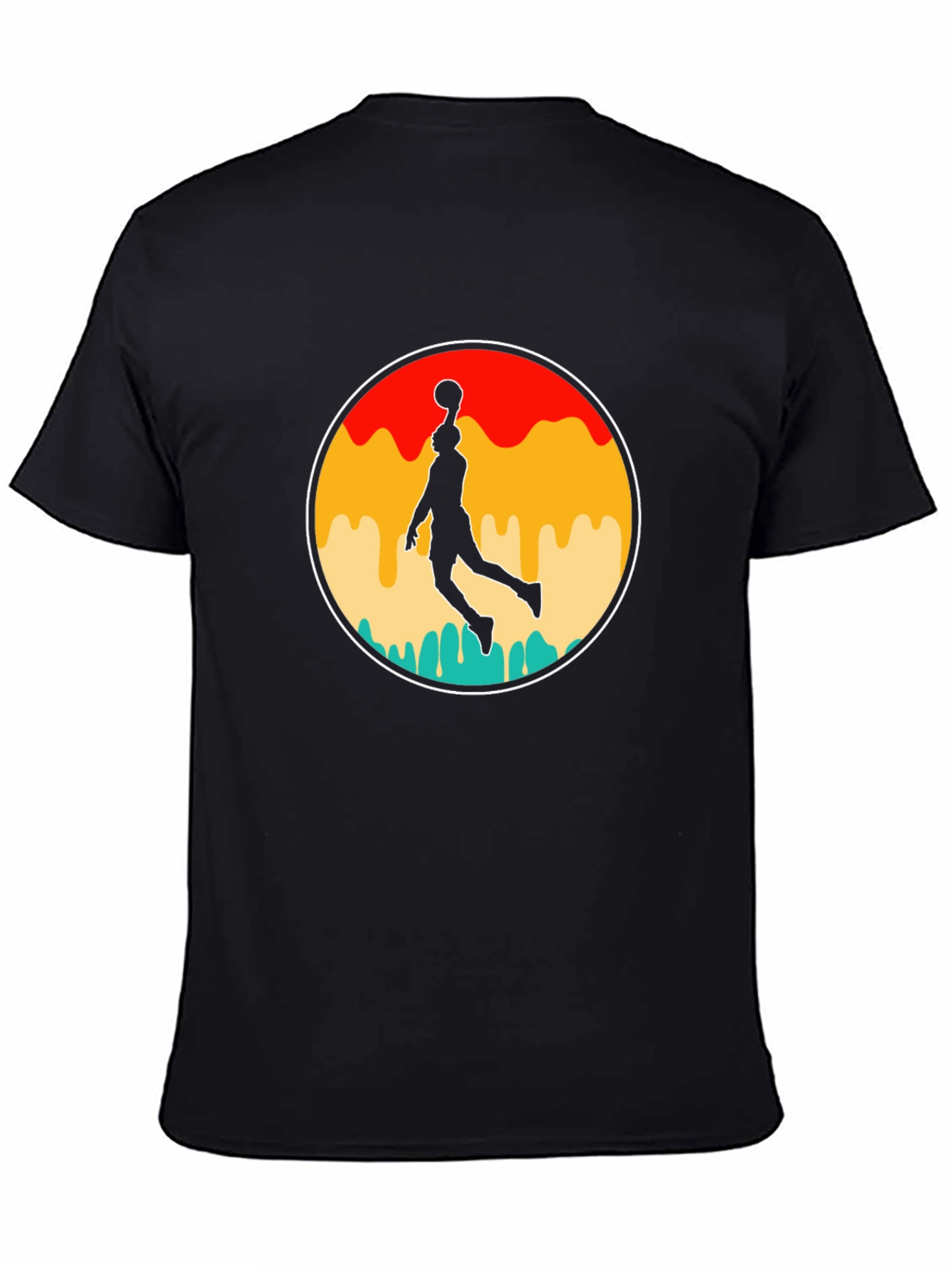 Black Retro Basketball Player Graphic T-Shirt view 4