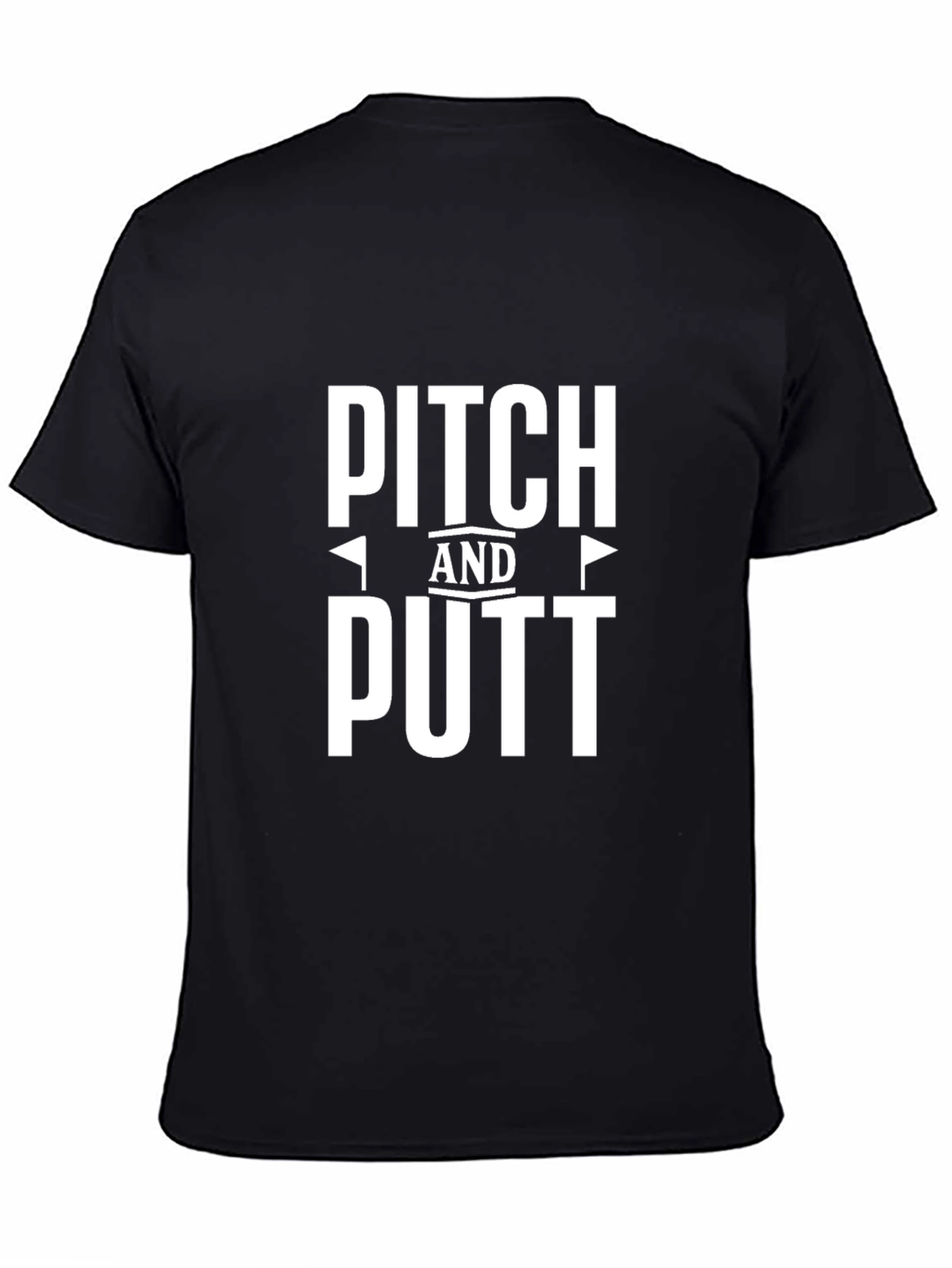 Black Pitch and Putt Golf Tee - Black Cotton Blend view 4