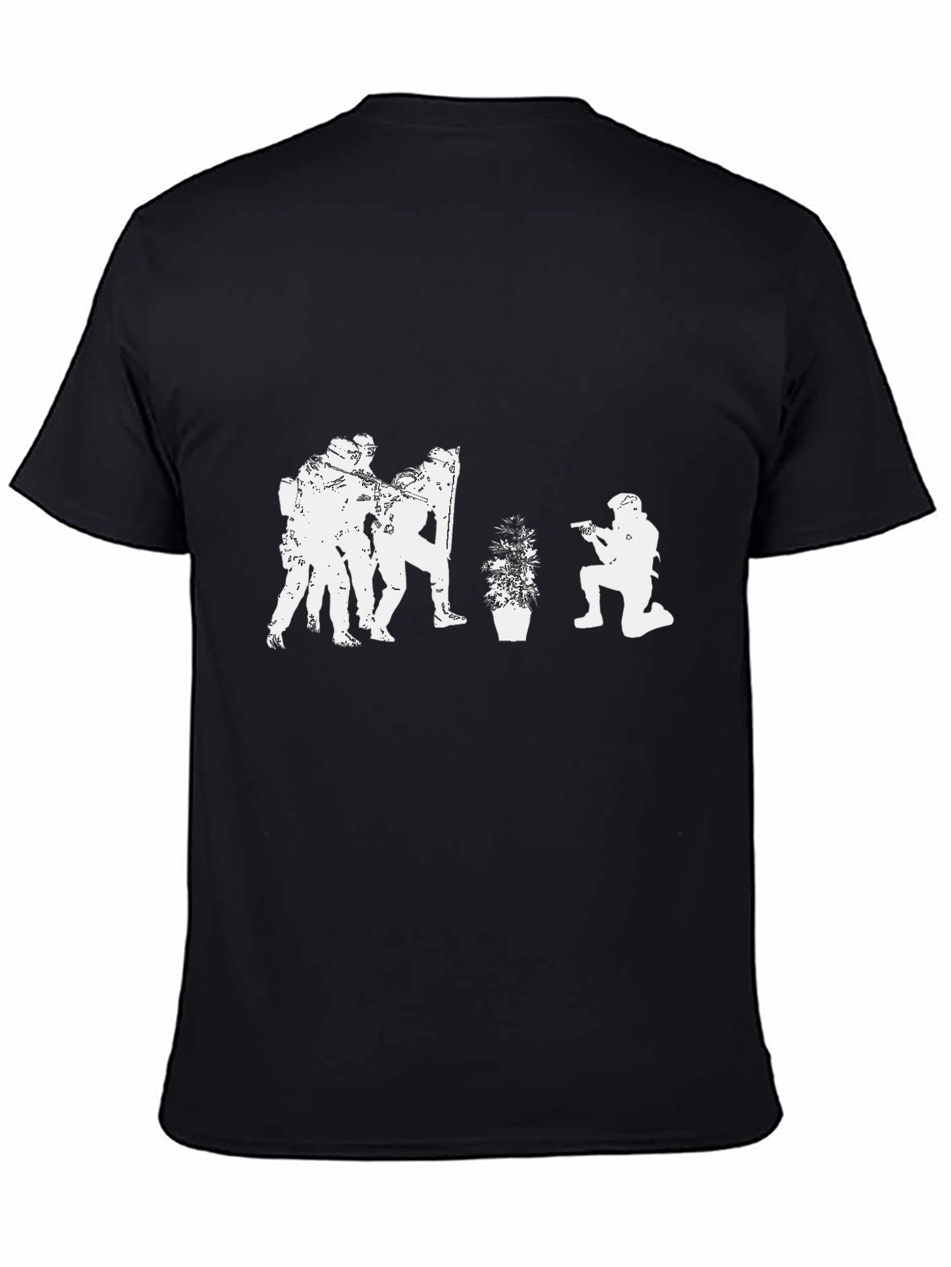 Black Tactical Plant T-Shirt - Black Graphic Tee view 4