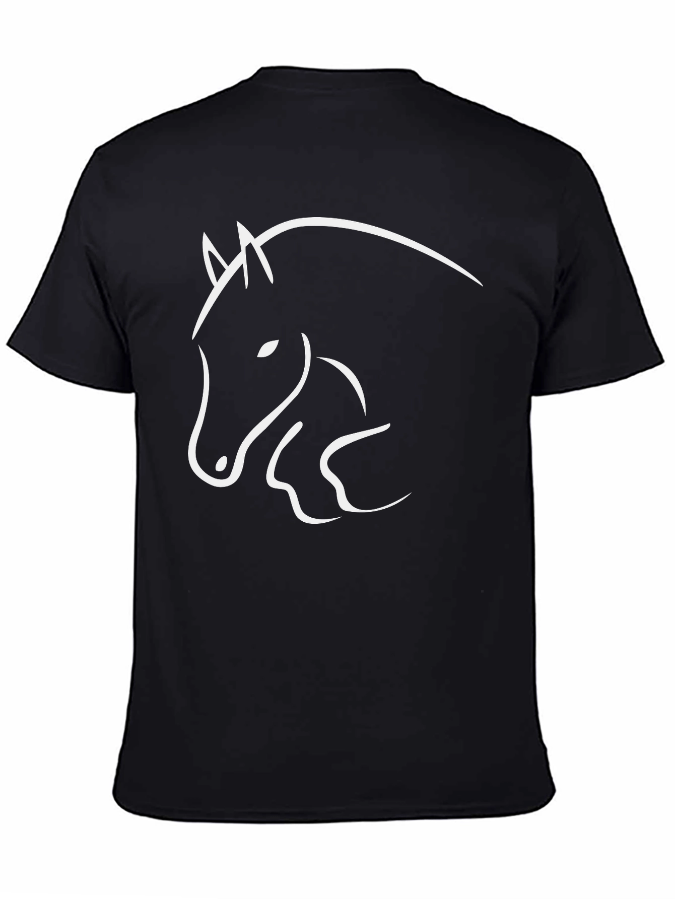 Black Horse Graphic Tee - Stylish Animal Design T-Shirt - 4