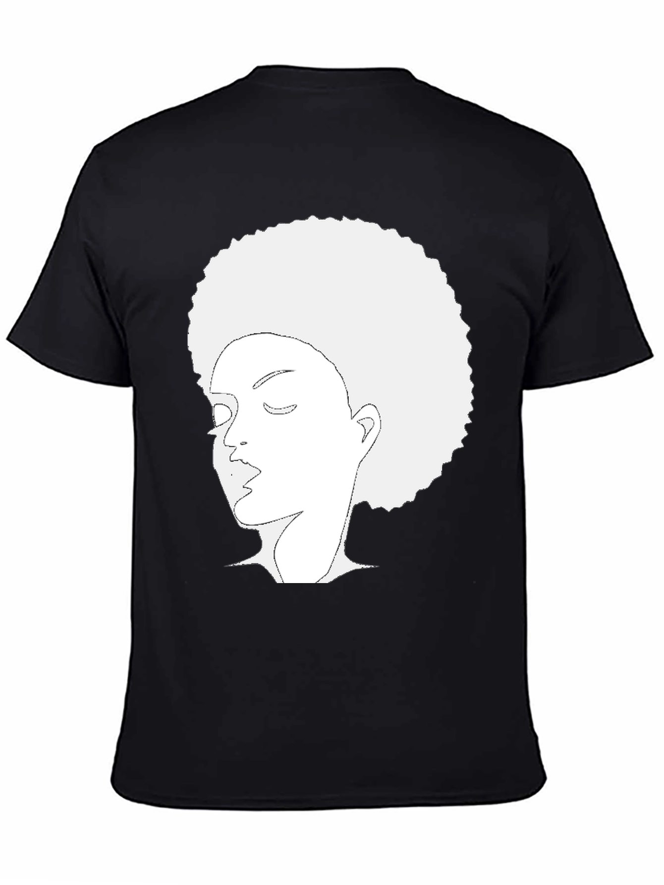 Black Afro Woman Graphic Black Tee view 4
