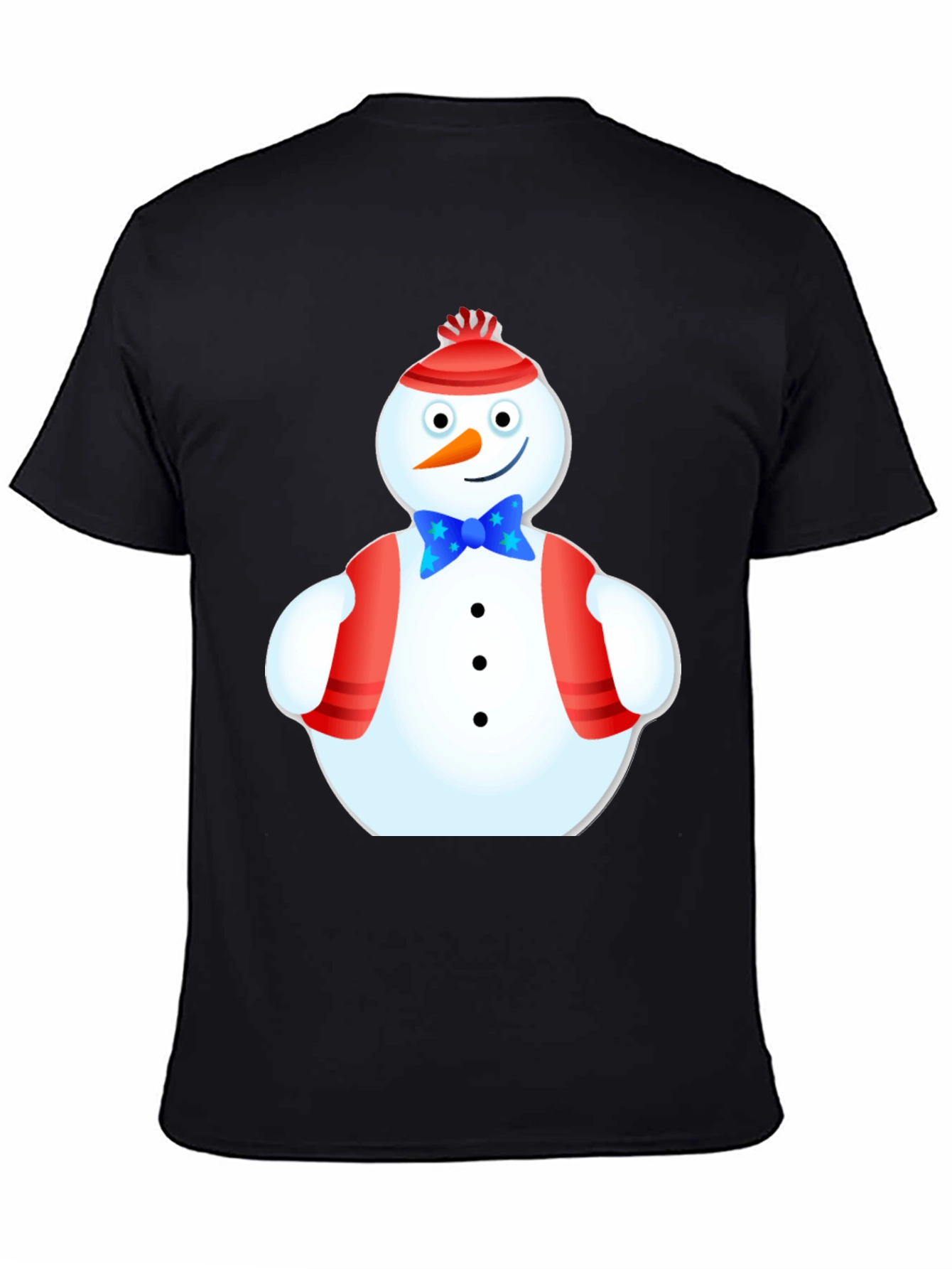 Black Festive Snowman T-Shirt - Holiday Cheer view 4