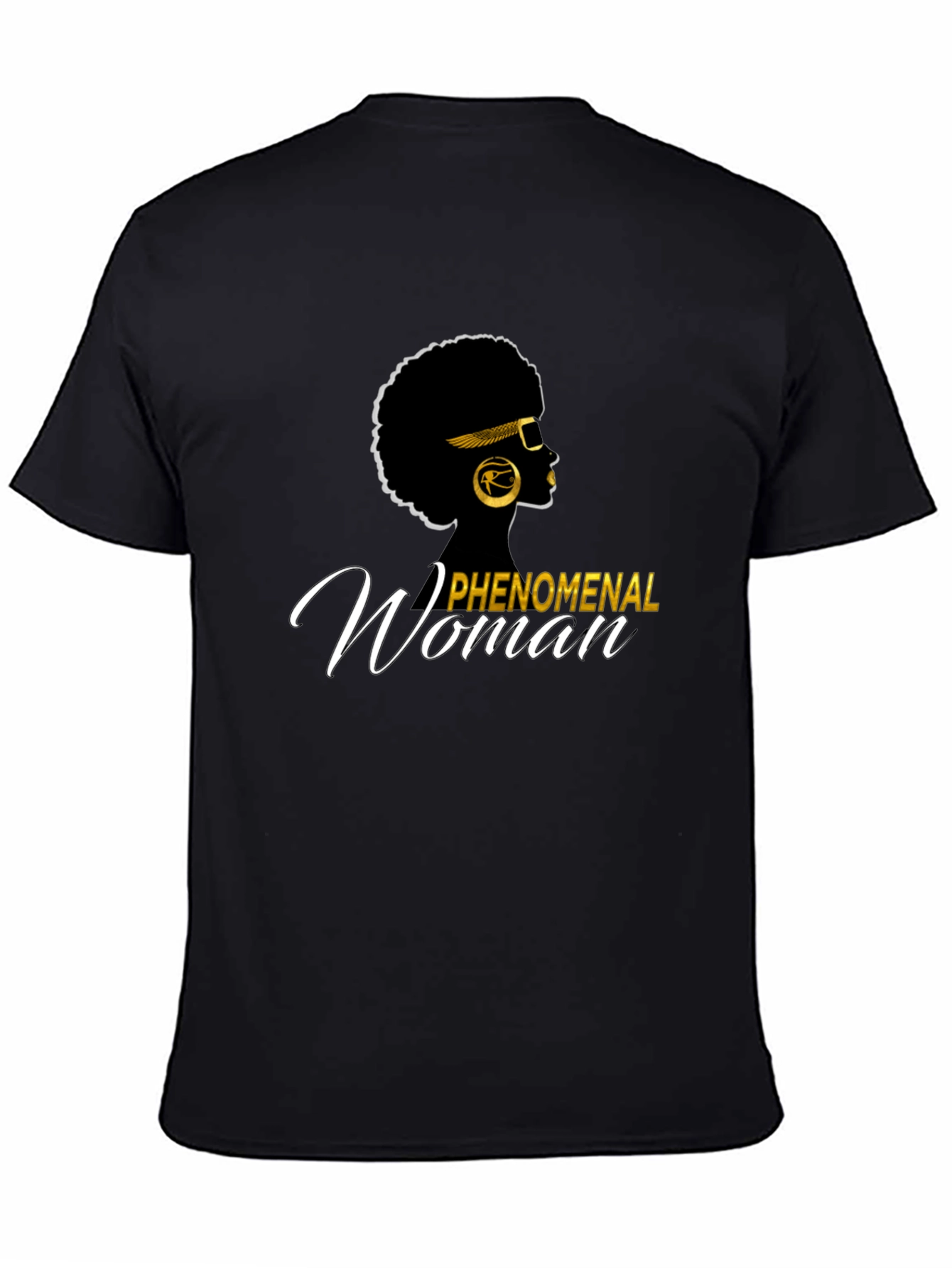 Black Phenomenal Woman Graphic Tee - Afro Queen T-Shirt view 4