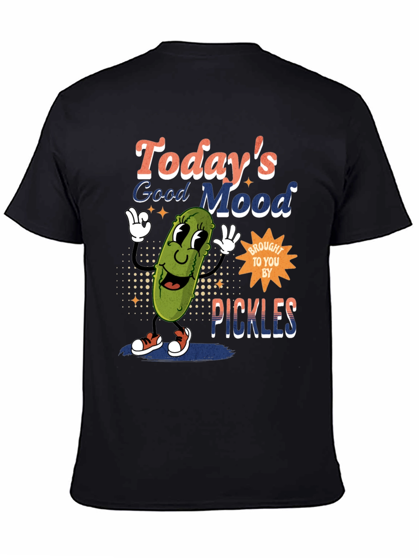 Black Funny Pickle Graphic T-Shirt - Today's Good Mood view 4