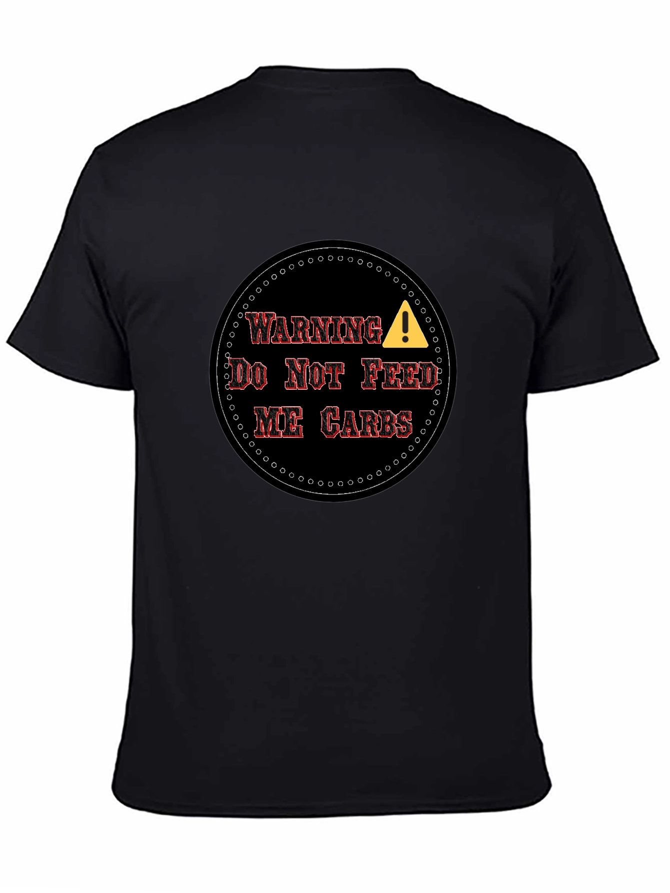 Black Warning: No Carbs Men's T-Shirt view 4