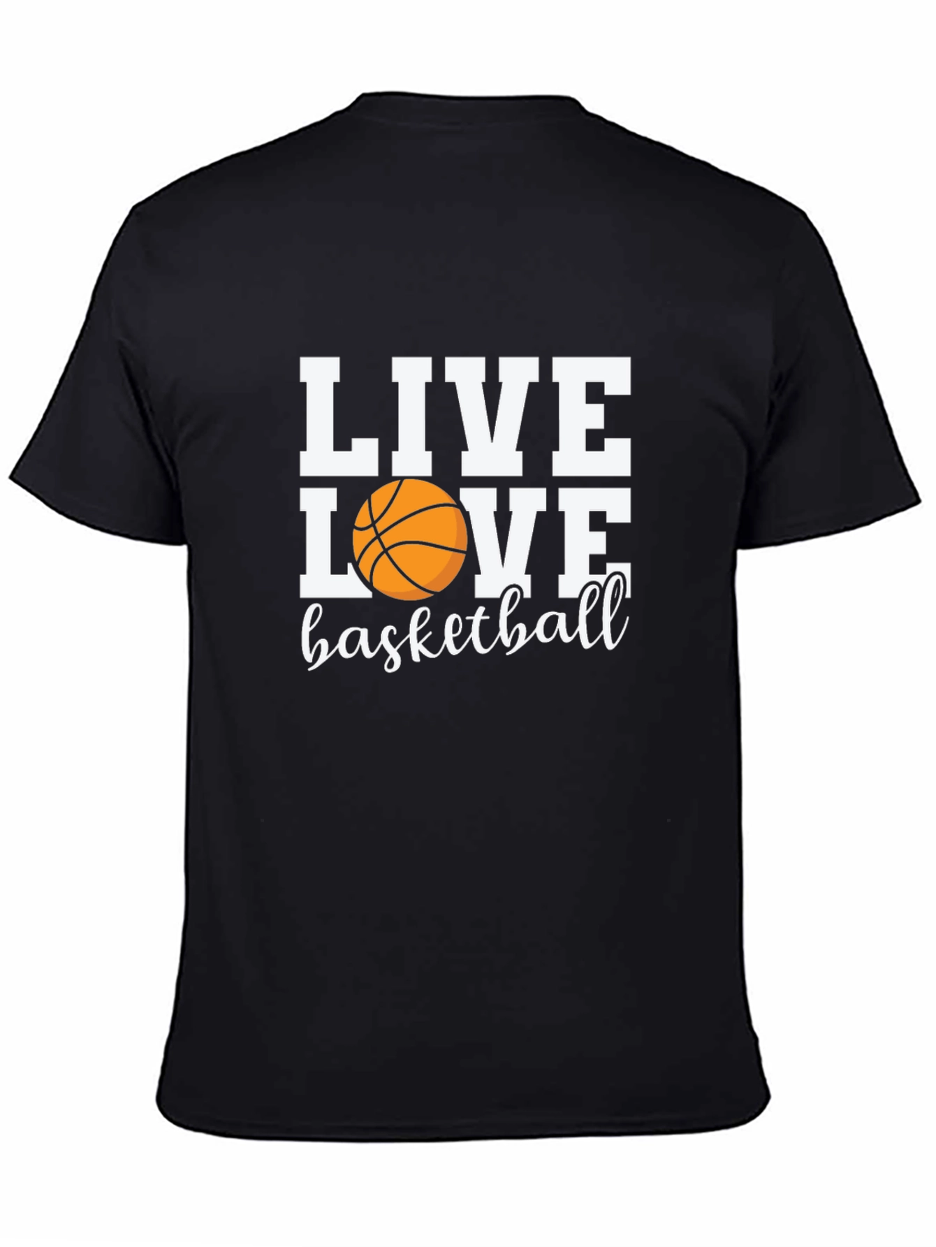 Black Live Love Basketball T-Shirt - Black Graphic Tee view 4