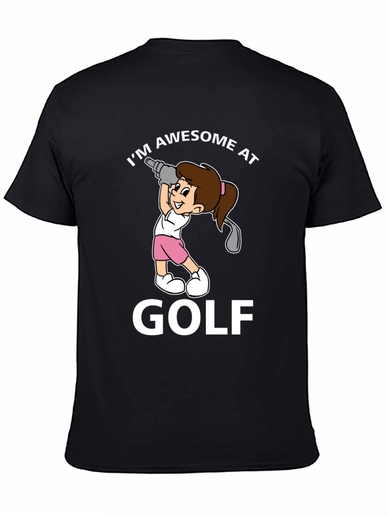 Black Awesome at Golf Graphic T-Shirt view 4