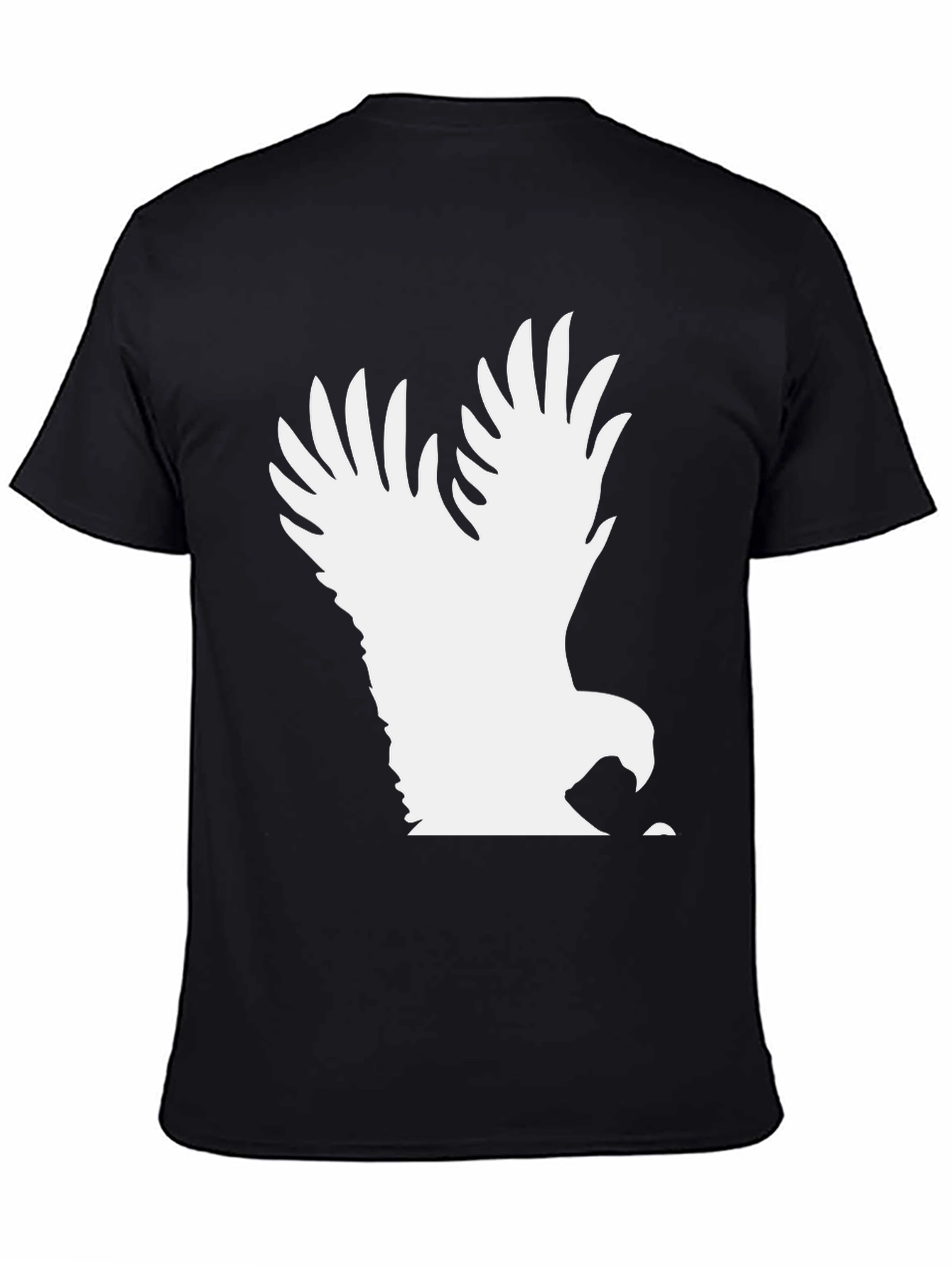 Black Eagle Graphic Tee - Bold Black Cotton T-Shirt view 4