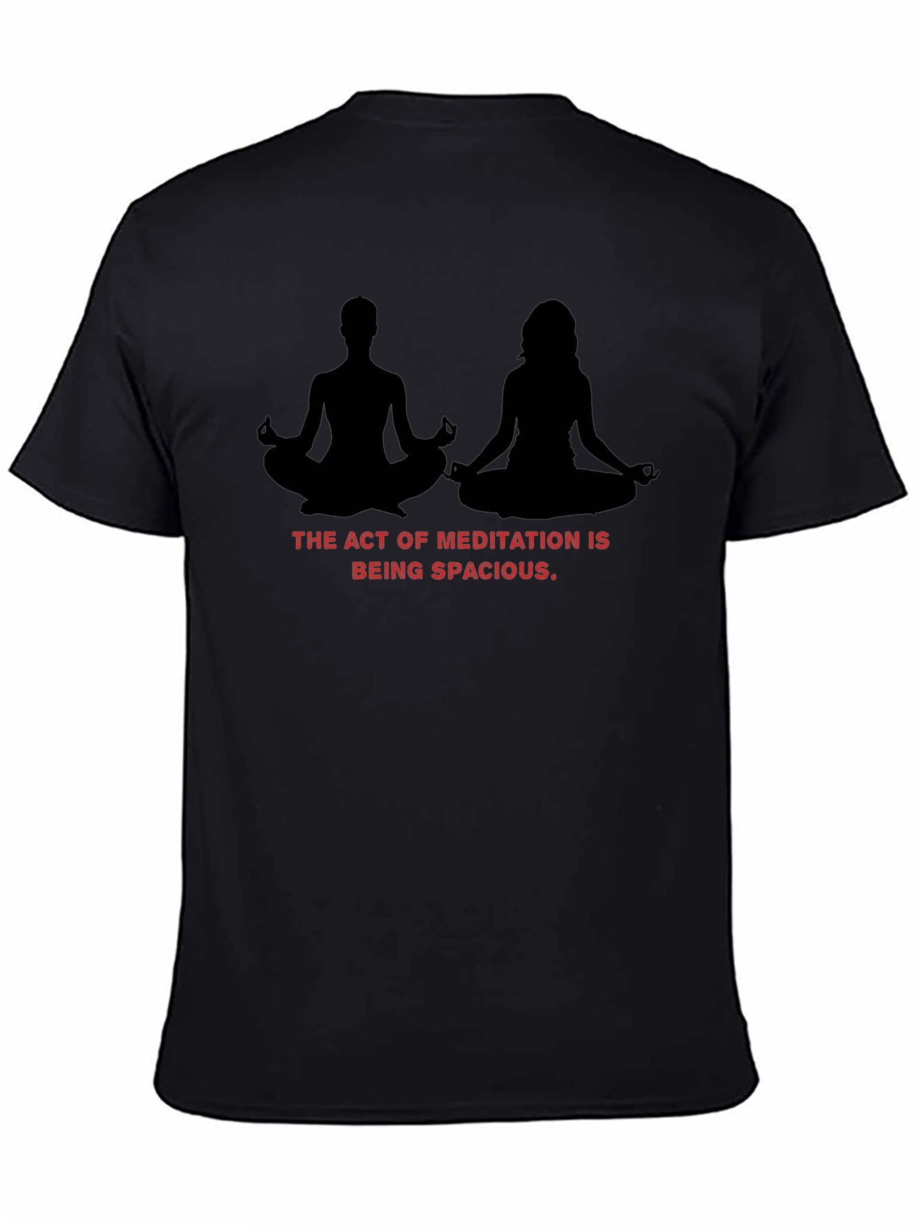 Black Meditative Spaciousness Black T-Shirt view 4