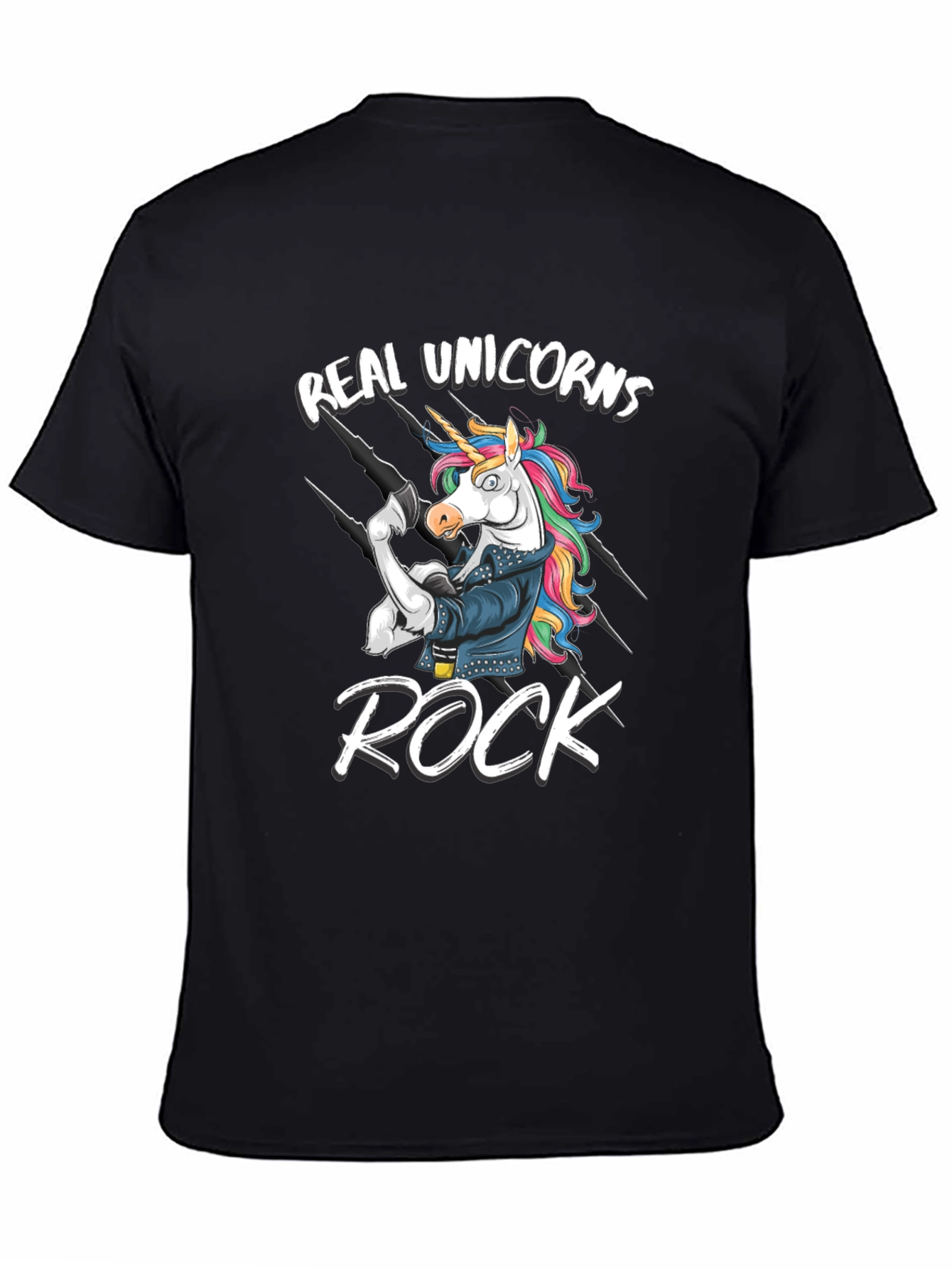 Black Real Unicorns Rock T-Shirt - Black view 4