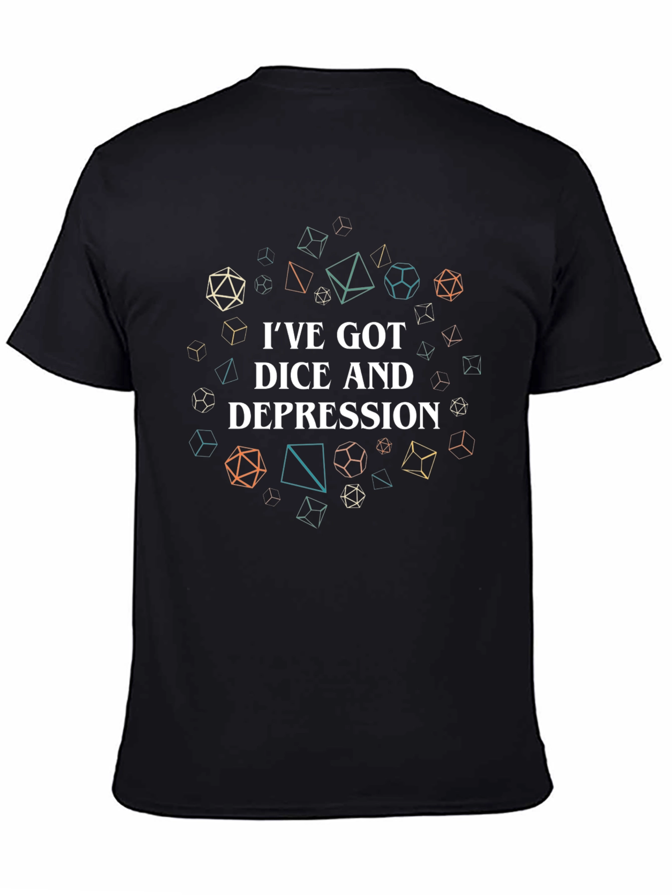 Black I've Got Dice and Depression T-Shirt view 4