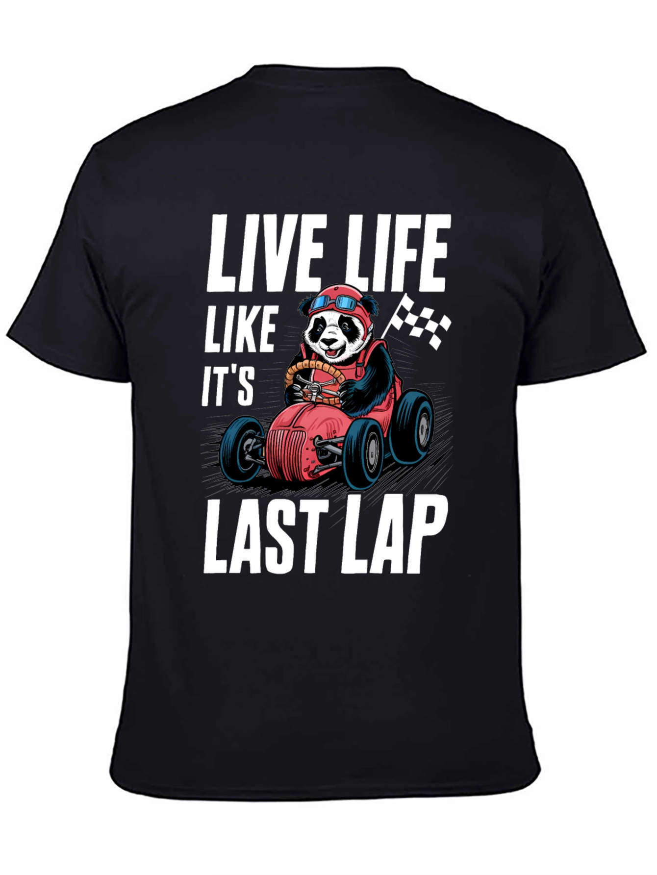 Black Live Life Last Lap Panda Tee view 4