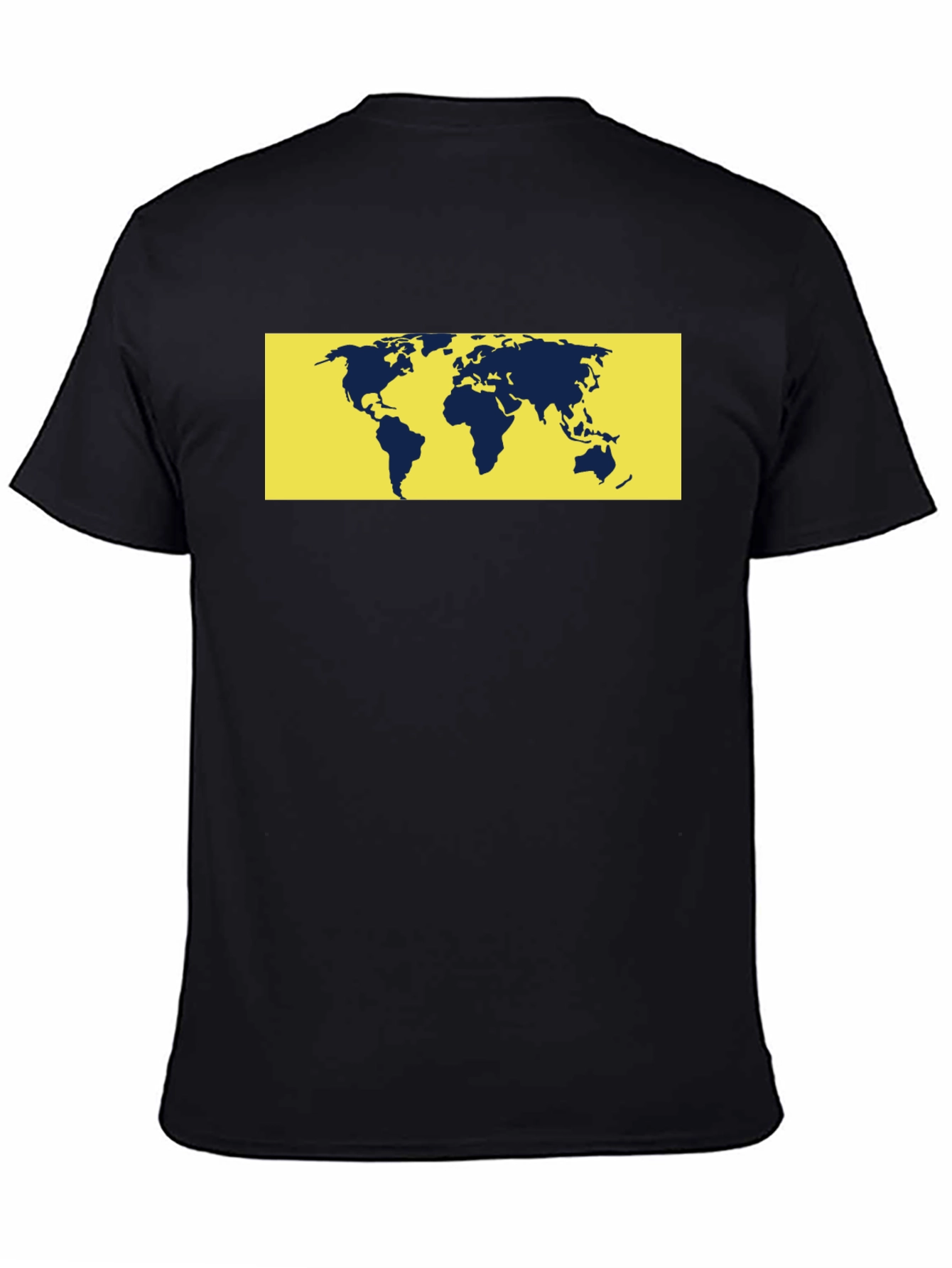 Black World Map Graphic Tee - Men's Black T-Shirt view 4