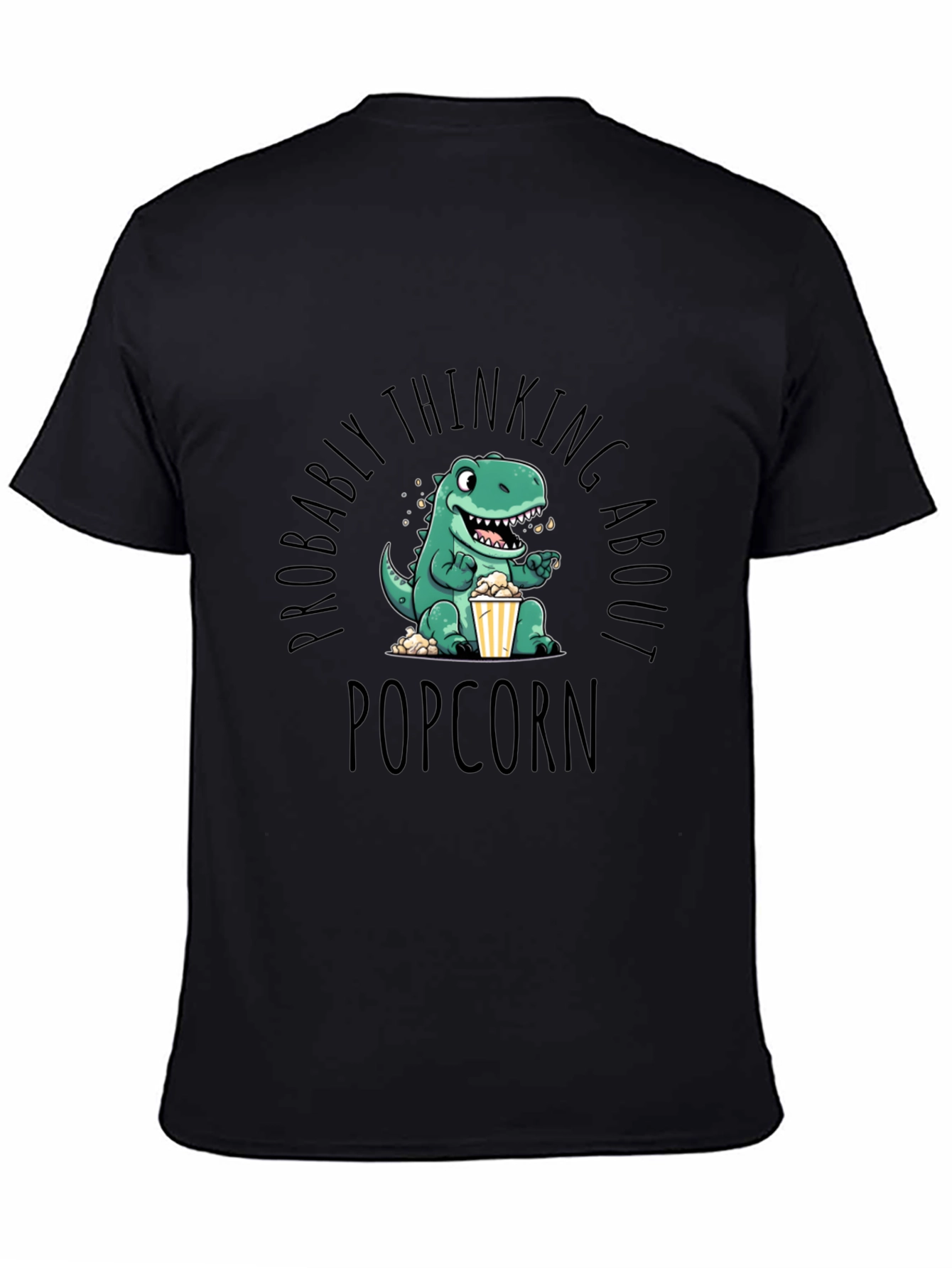 Black Dino Popcorn T-Shirt - Foodie Fun! view 4