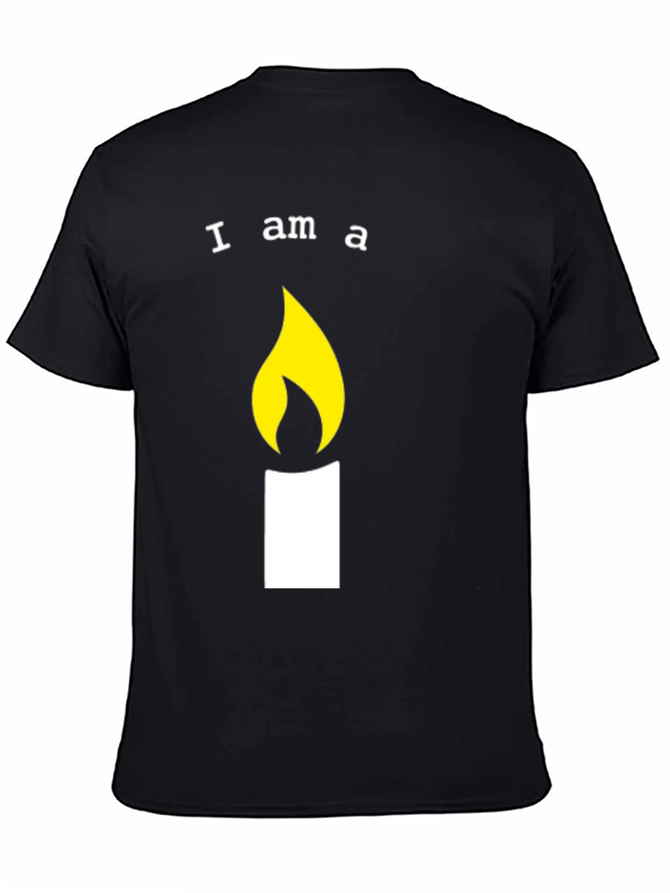 Black I am a Candle T-Shirt - Fun Graphic Tee view 4