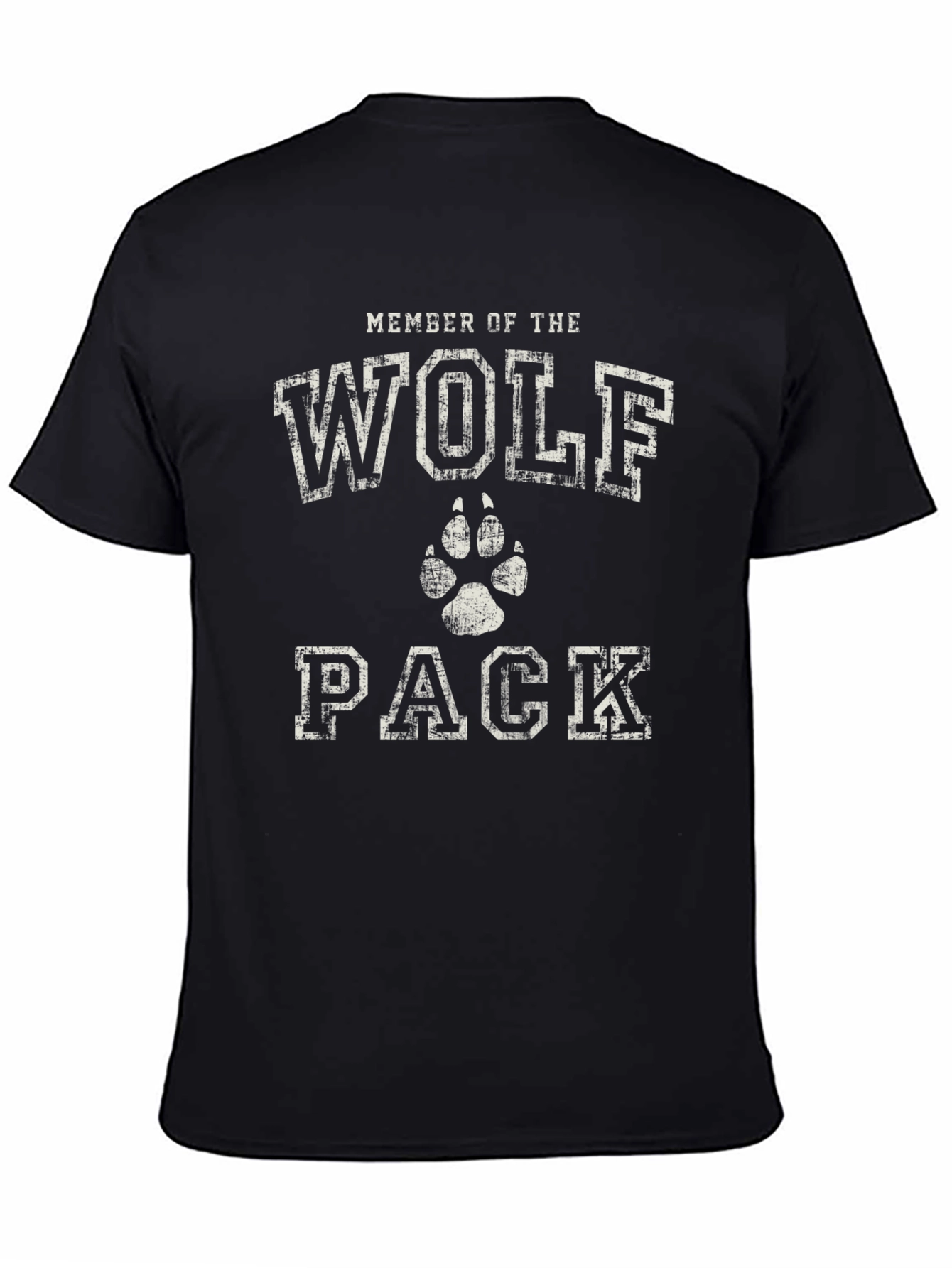 Black Wolf Pack Member Black Cotton Graphic T-Shirt view 4