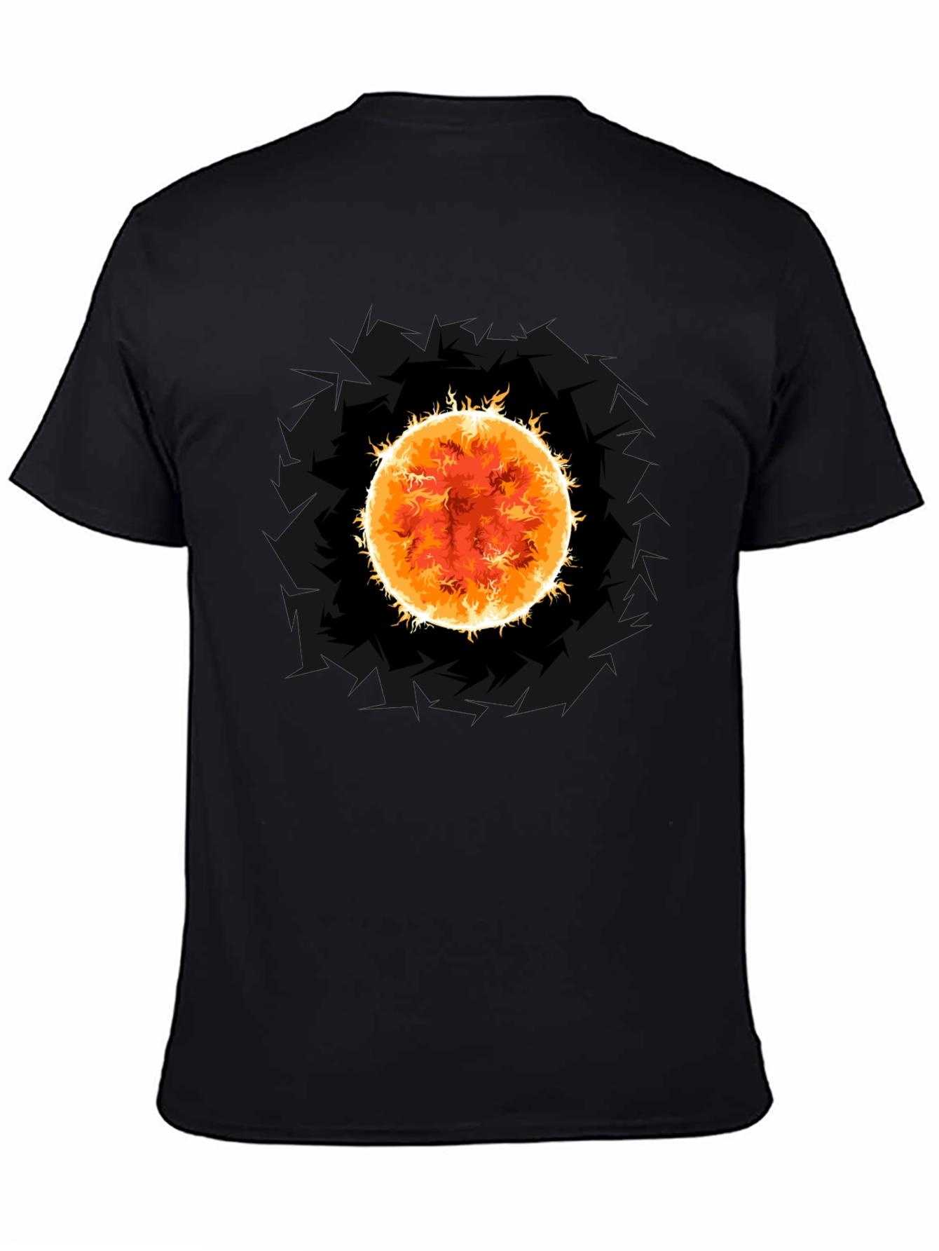Black Solar Flare Graphic Tee - Premium Black Cotton T-Shirt view 4