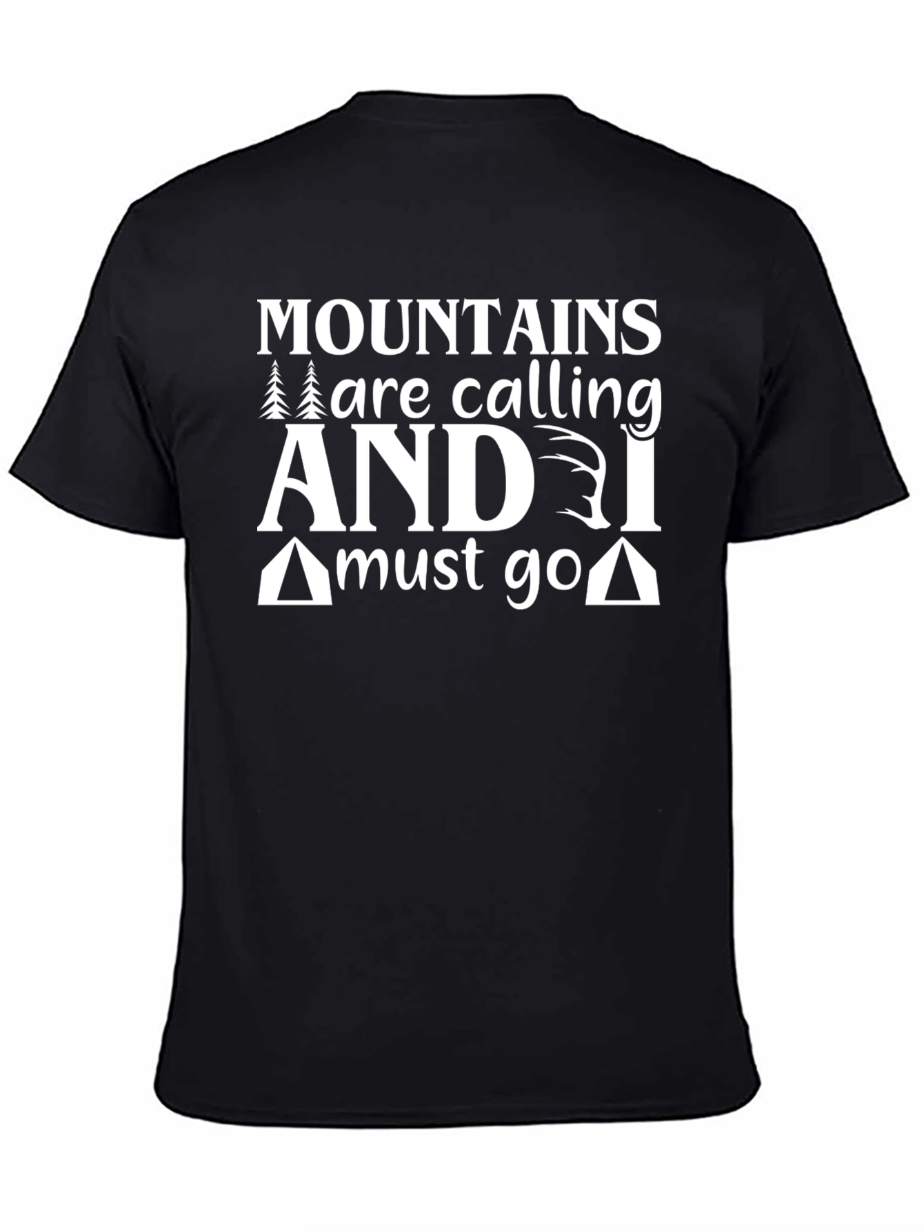 Black Mountains Calling Black Graphic T-Shirt view 4