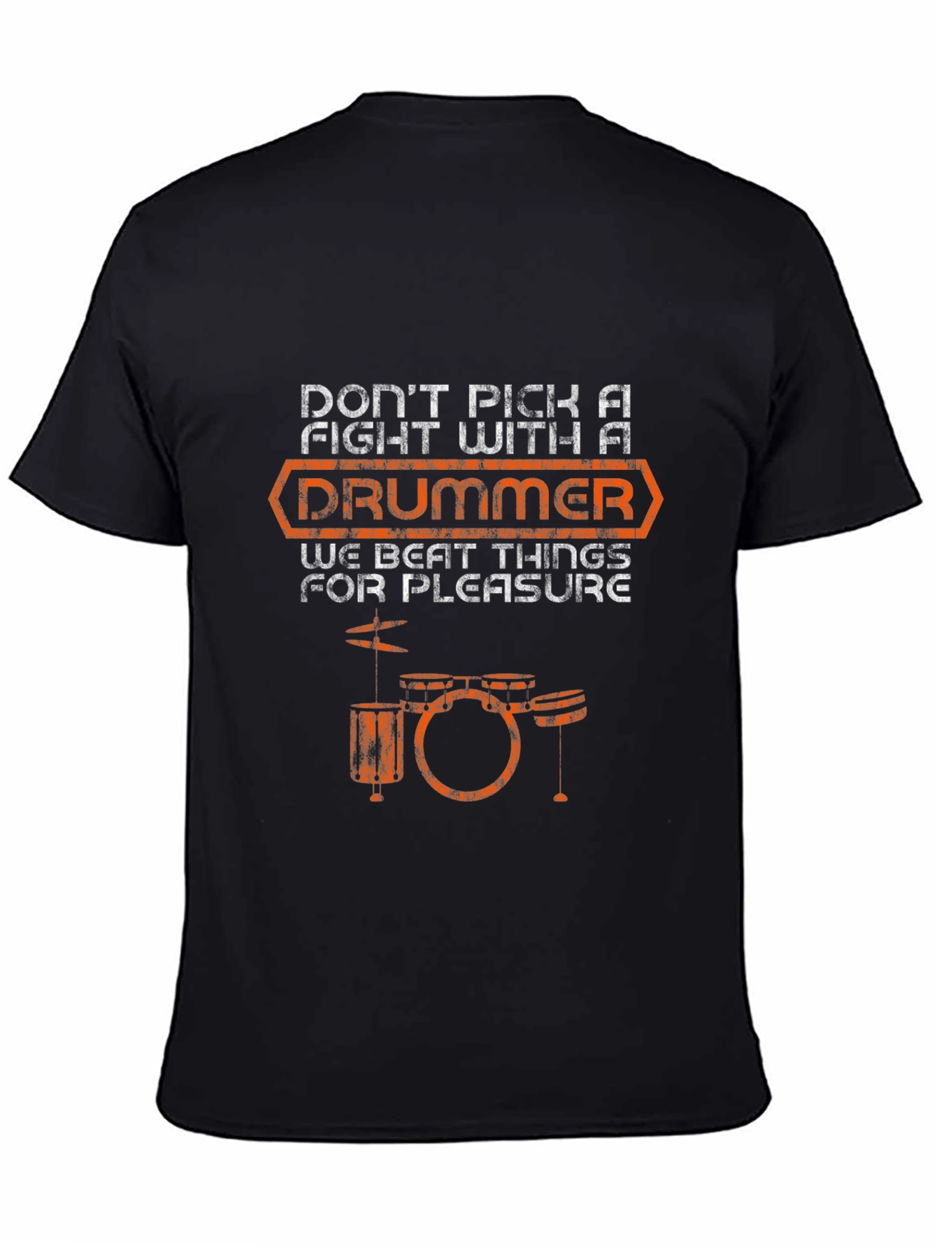 Black Drummer Graphic T-Shirt - Funny Music Tee view 4