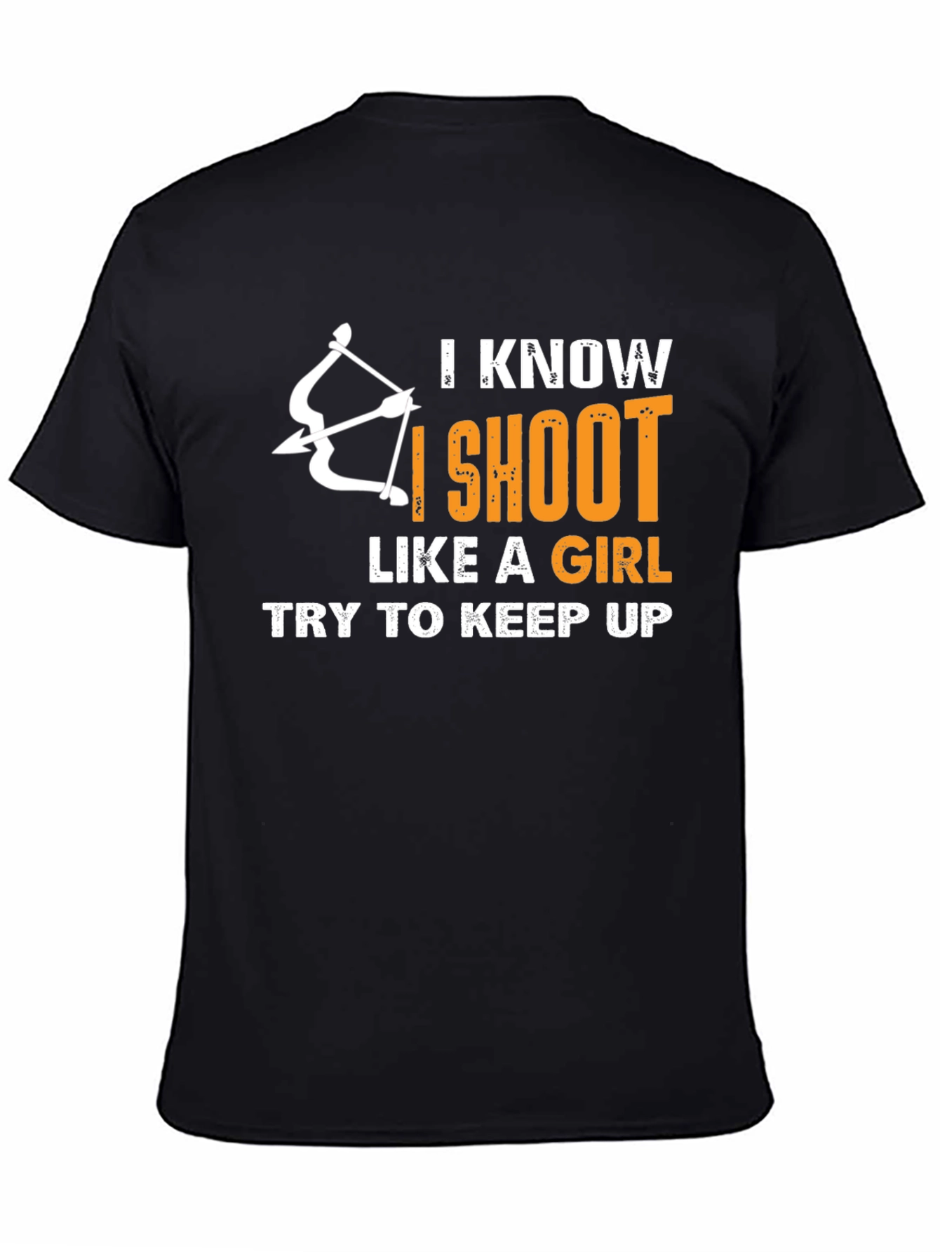 Black Archery Humor T-Shirt: I Shoot Like a Girl view 4