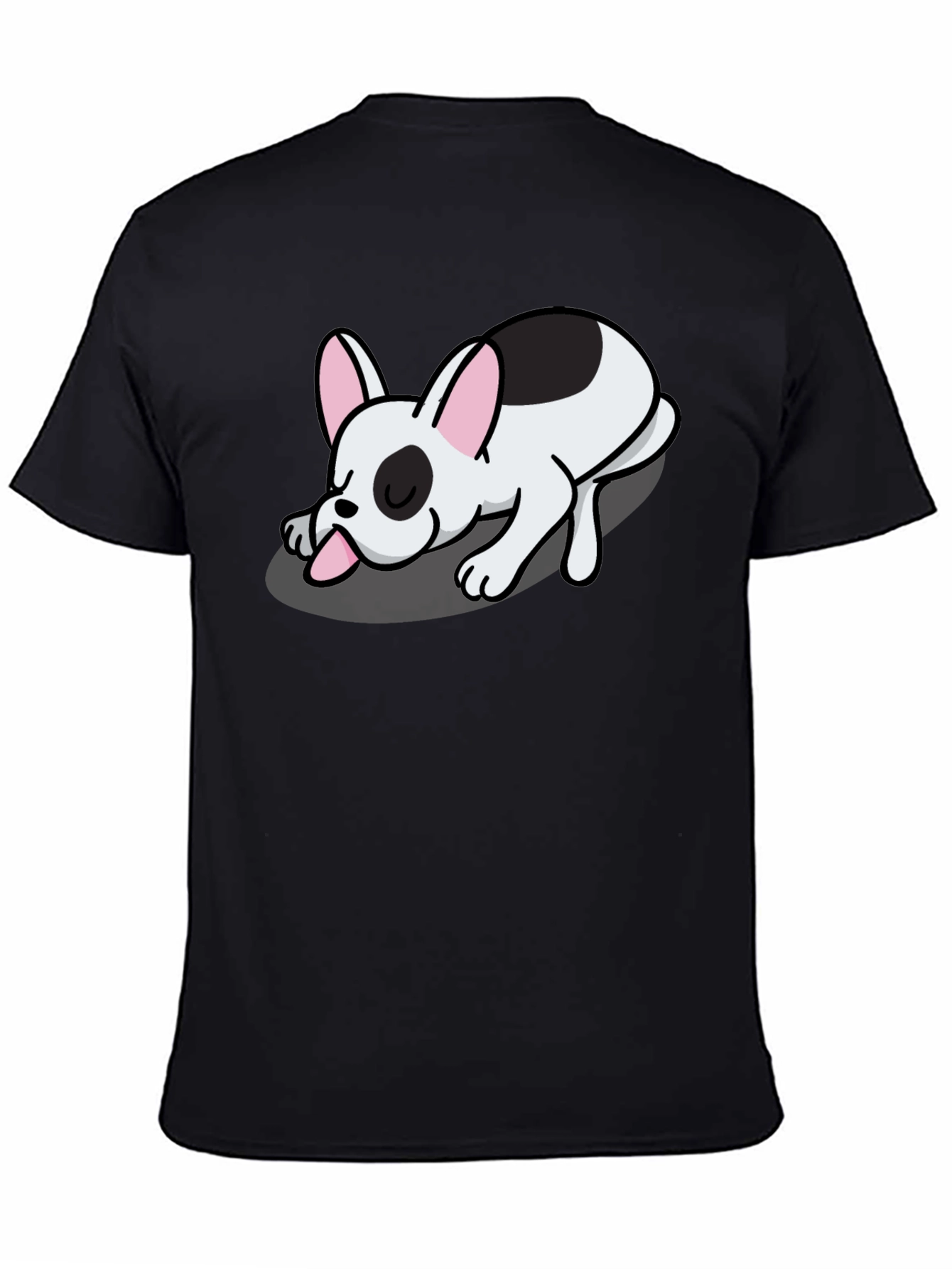 Sleeping Dog Graphic Tee - Black Cotton Blend - 4