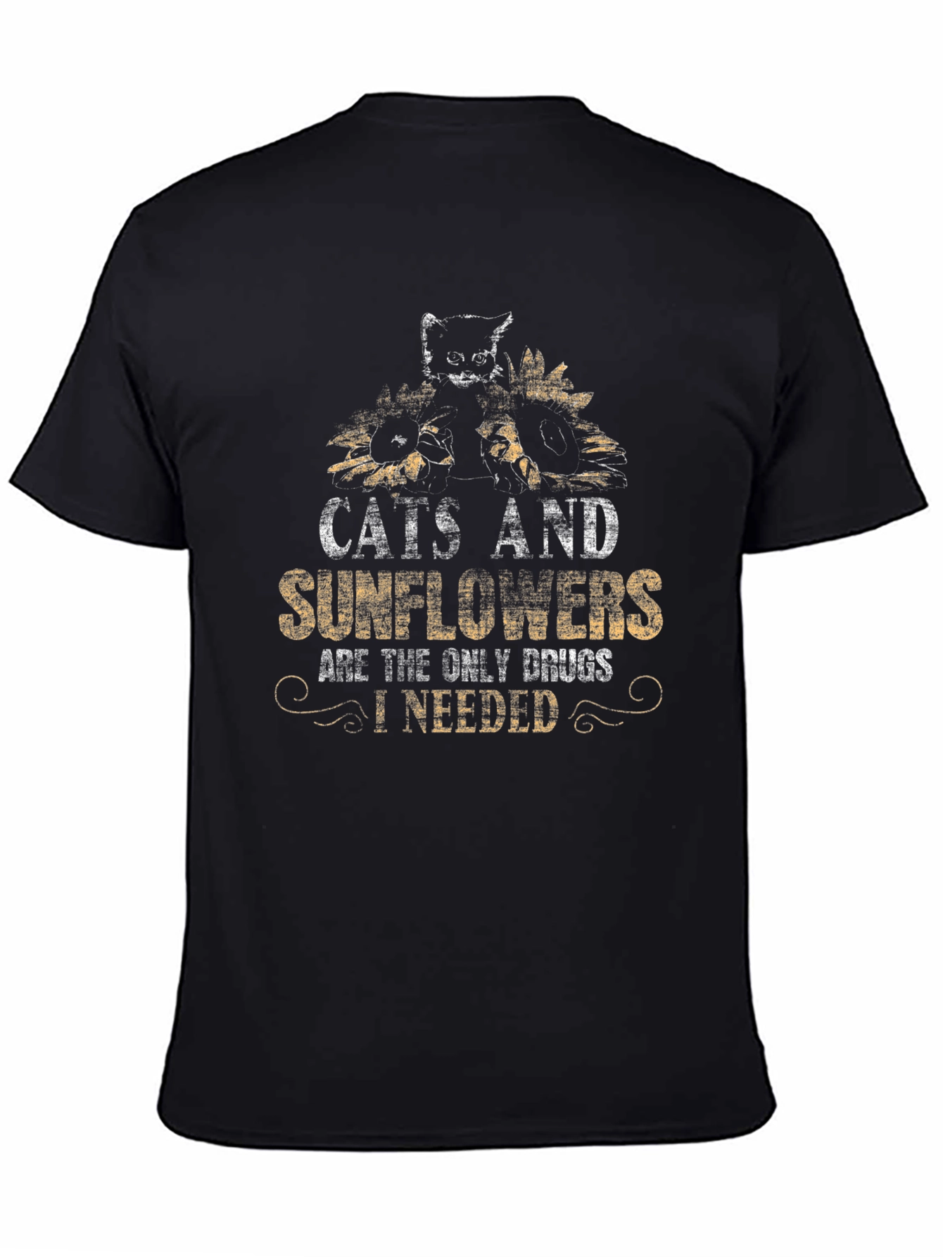 Black Cats and Sunflowers Graphic Tee - Unique Design view 4