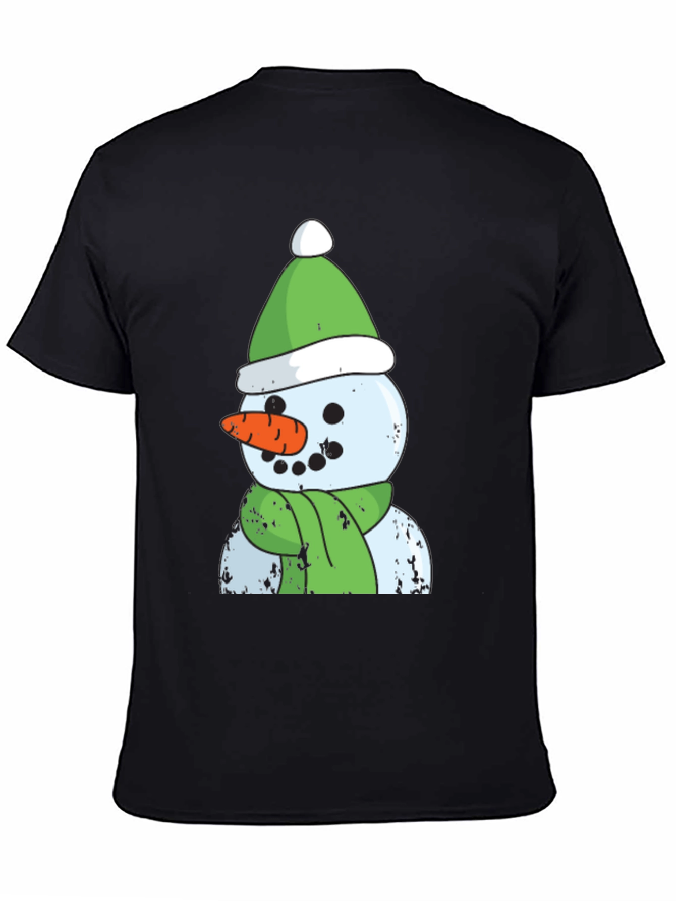 Black Snowman Graphic Tee - Festive Holiday Apparel view 4