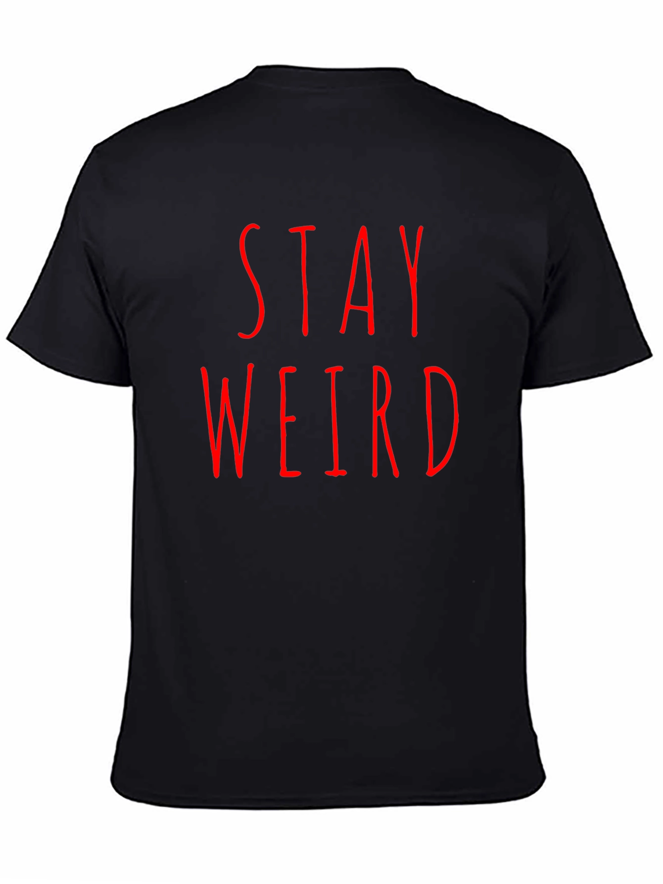 Black Stay Weird Black Tee - Edgy Graphic T-Shirt view 4