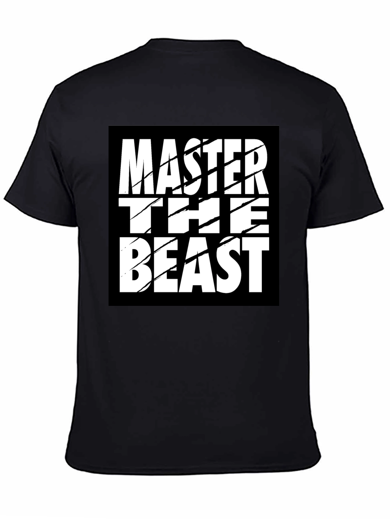 Black Master the Beast Black Graphic Tee Shirt view 4
