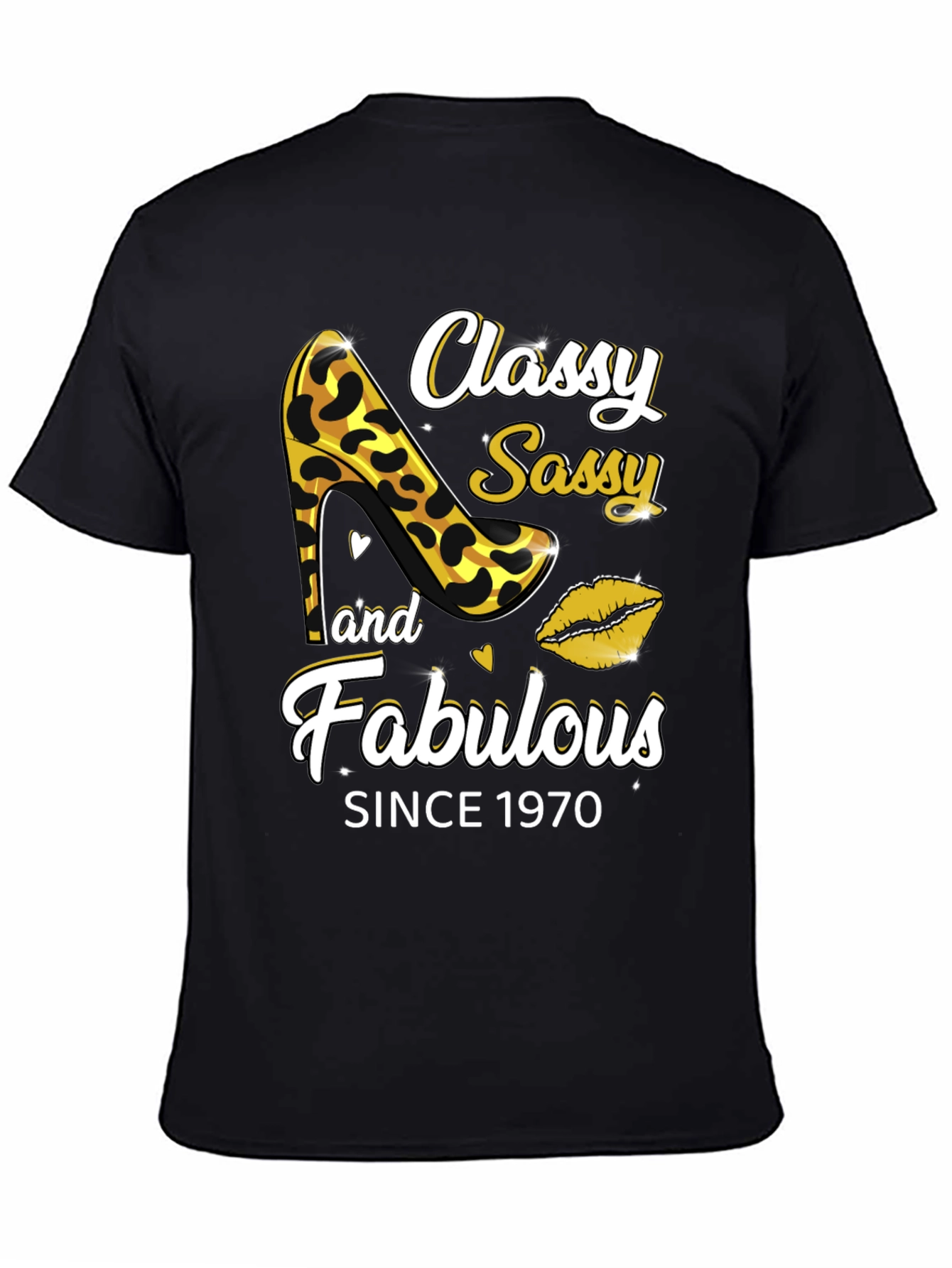 Black Classy Sassy Fabulous Since 1970 T-Shirt view 4