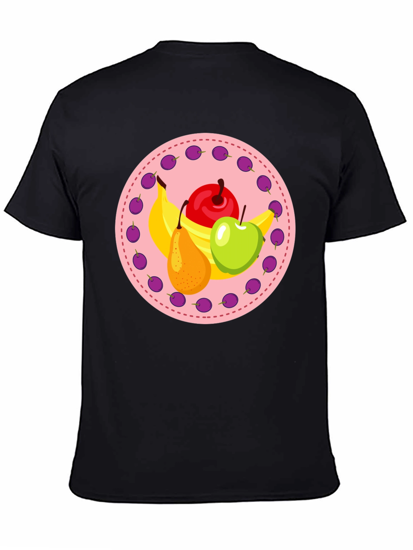 Black Fruit Medley Graphic Tee - Black Cotton Blend view 4