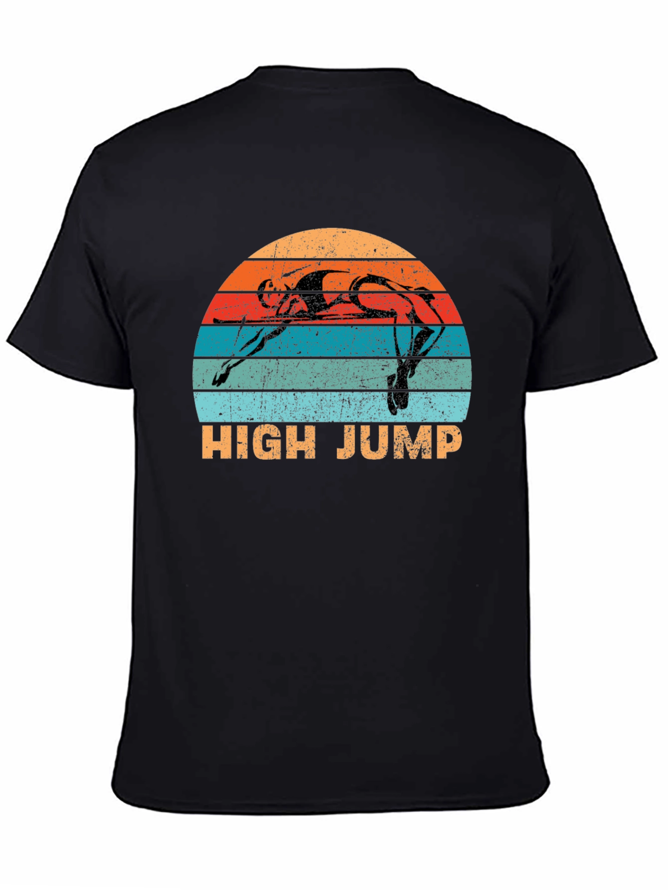 Black High Jump Retro Sunset Graphic Tee - Sport Shirt view 4