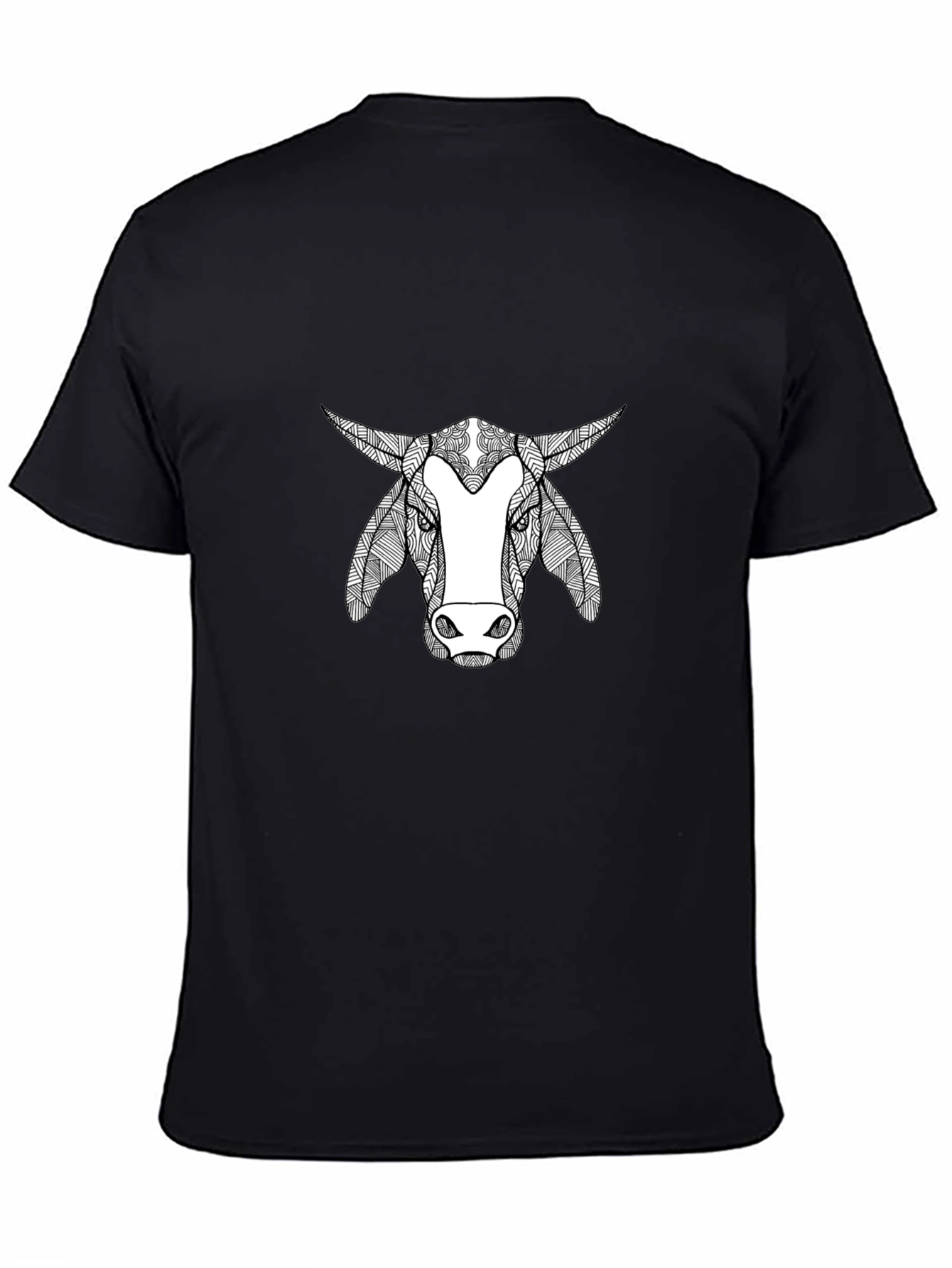 Black Bull Graphic Print Crew Neck T-Shirt view 4
