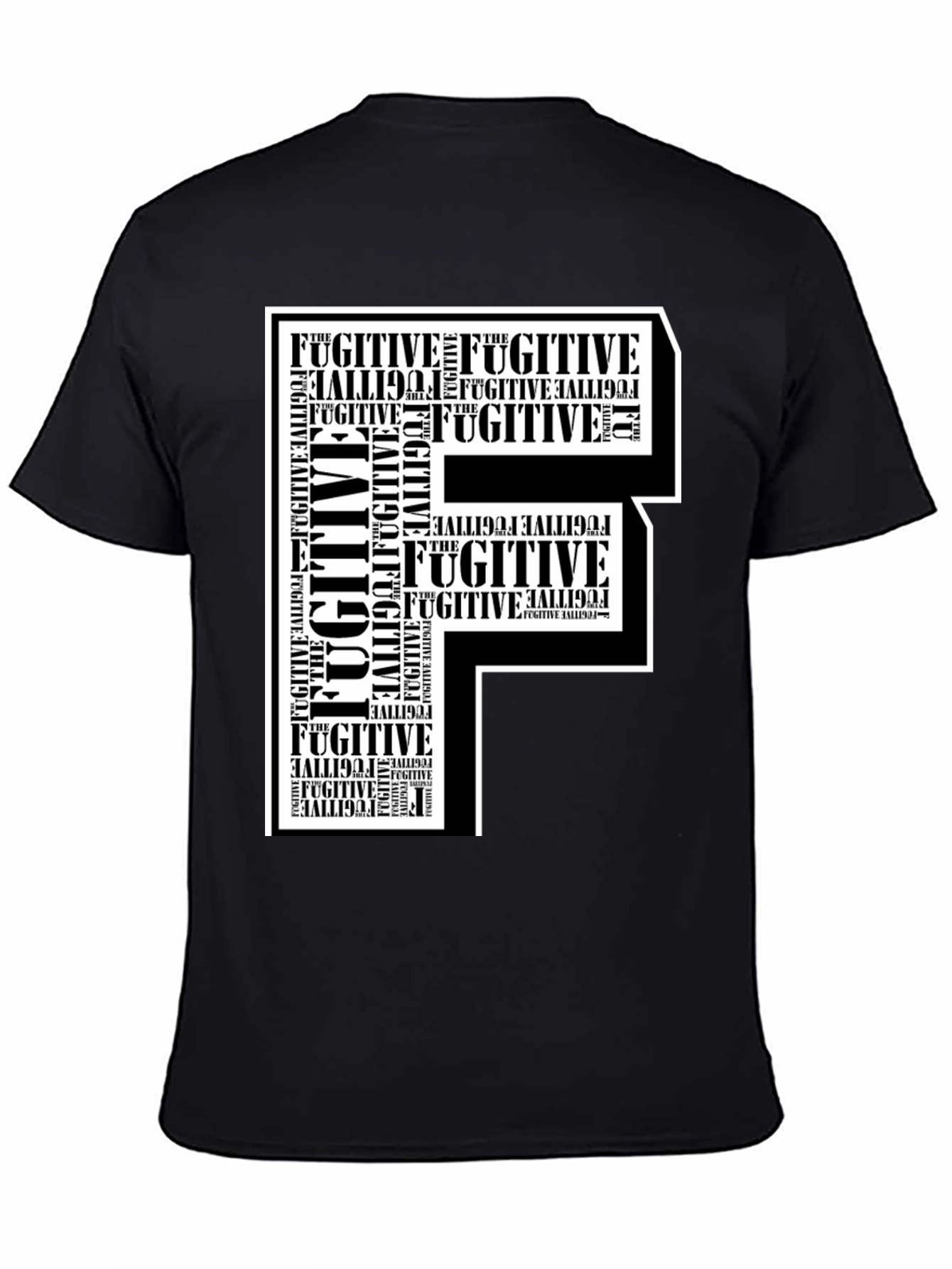 Fugitive F Graphic Print T-Shirt - 4