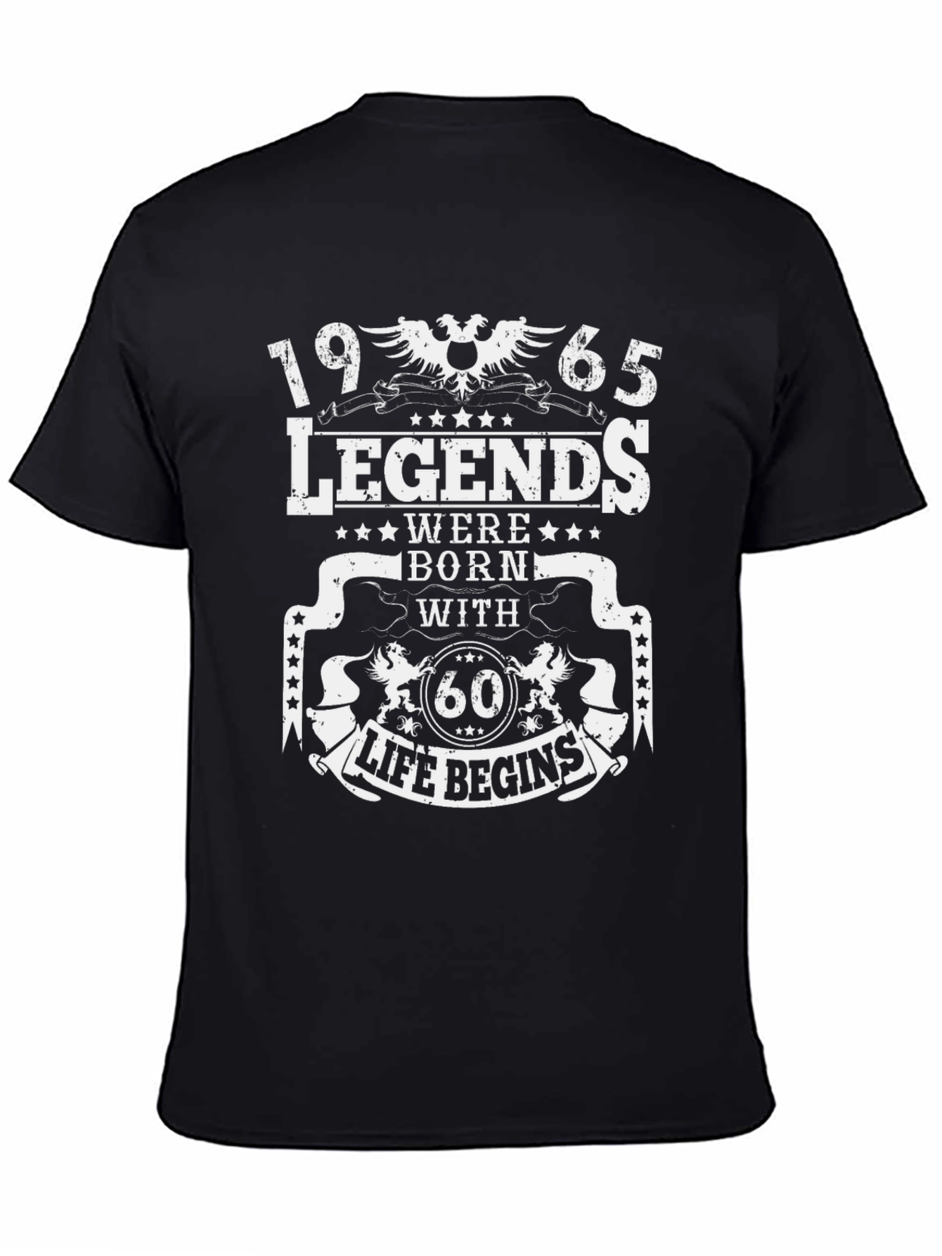 Black Legends Born in 1965 T-Shirt - 60th Birthday Gift view 4